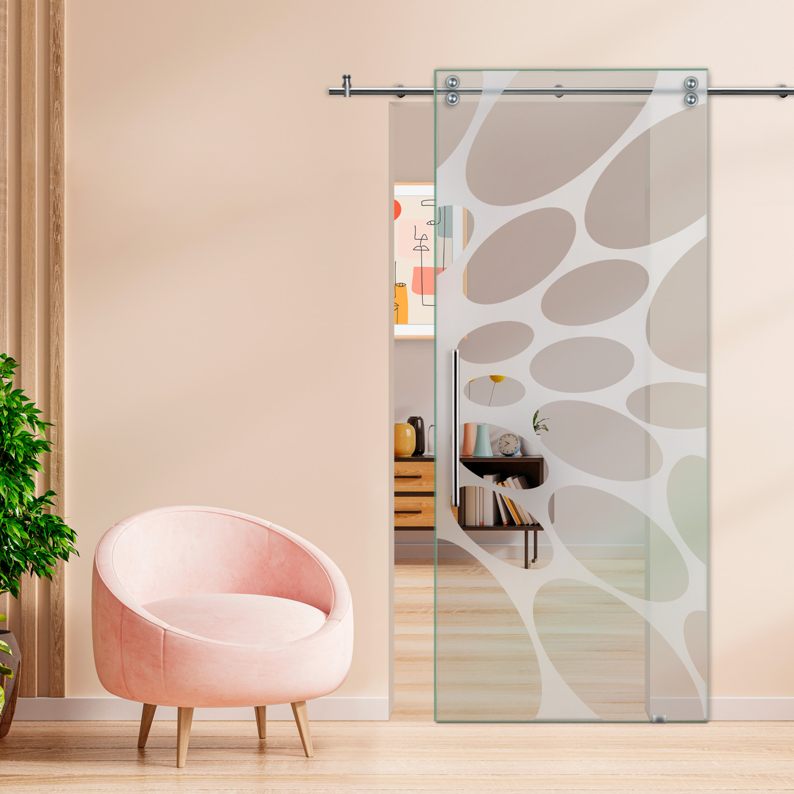 Sliding Glass Barn Door (Non-private) T-Handle