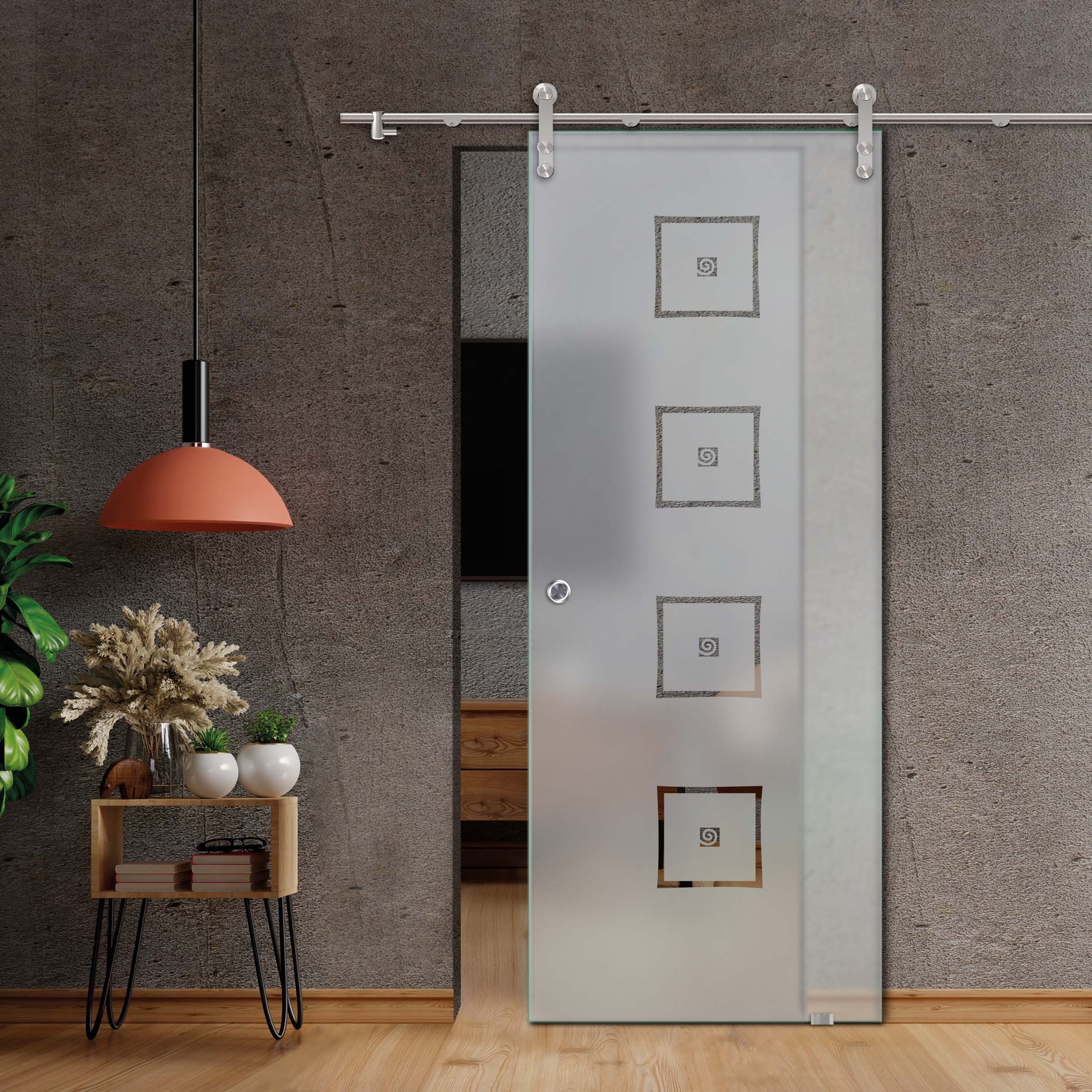 Sliding Glass Barn Door (Semi-private)