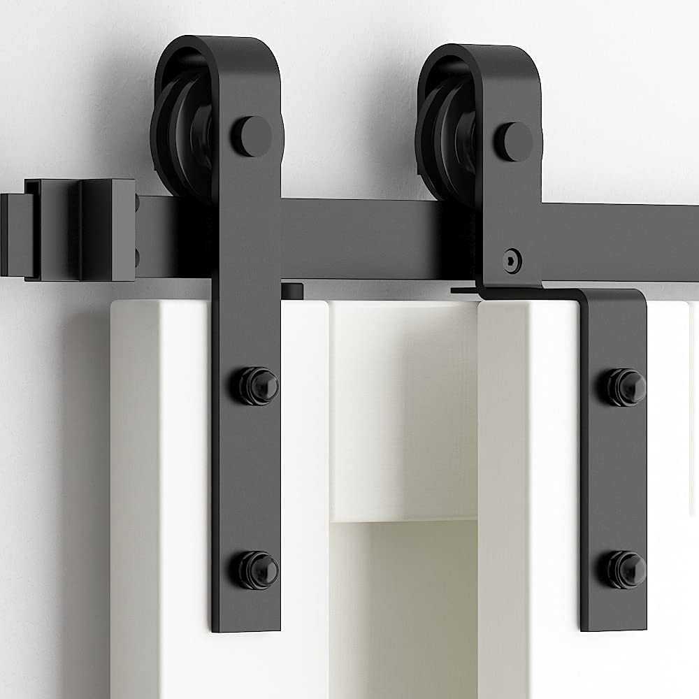 Barn Door Sliding Door Kit (Double Track), Black