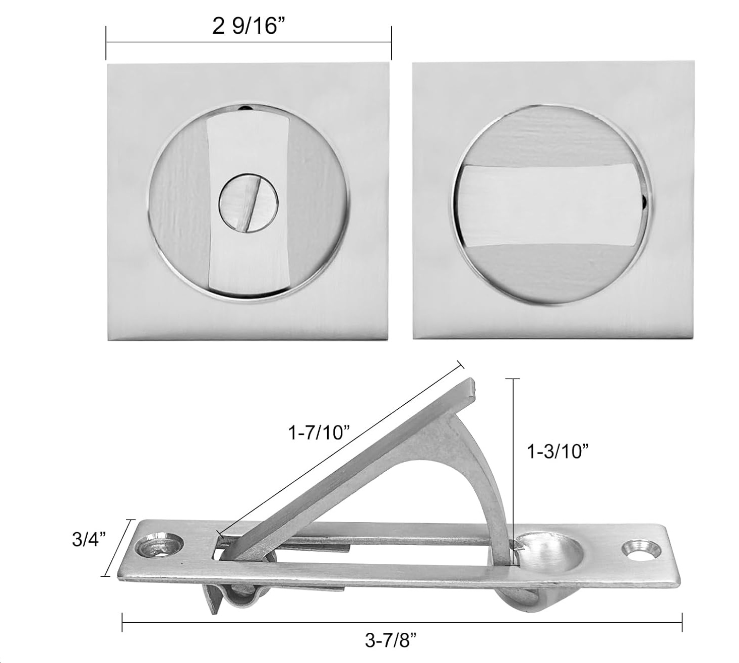 Pocket Door Lock with Edge Pull