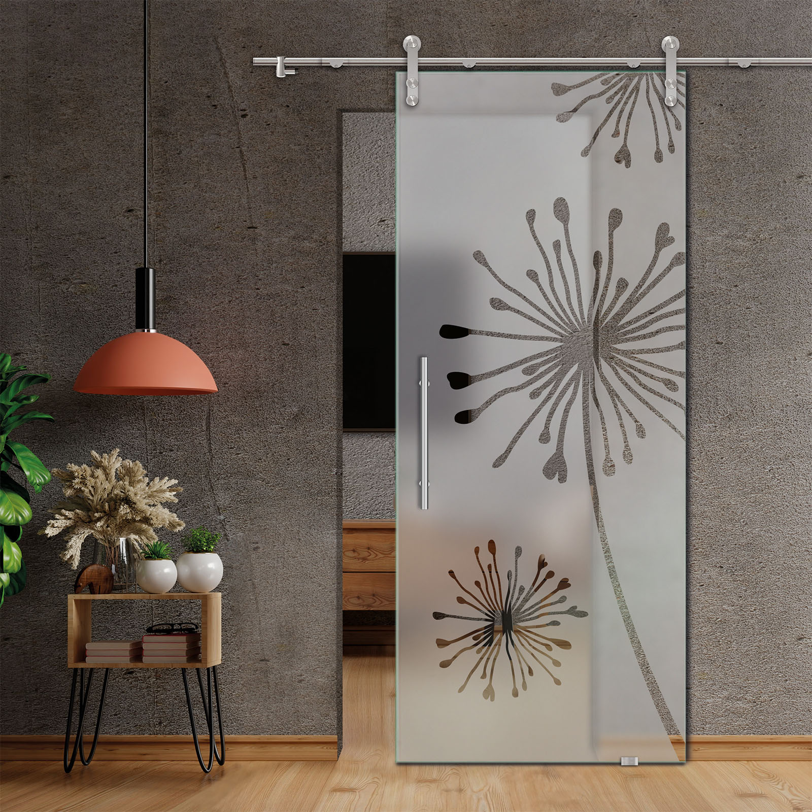 Sliding Glass Barn Door (Semi-private)