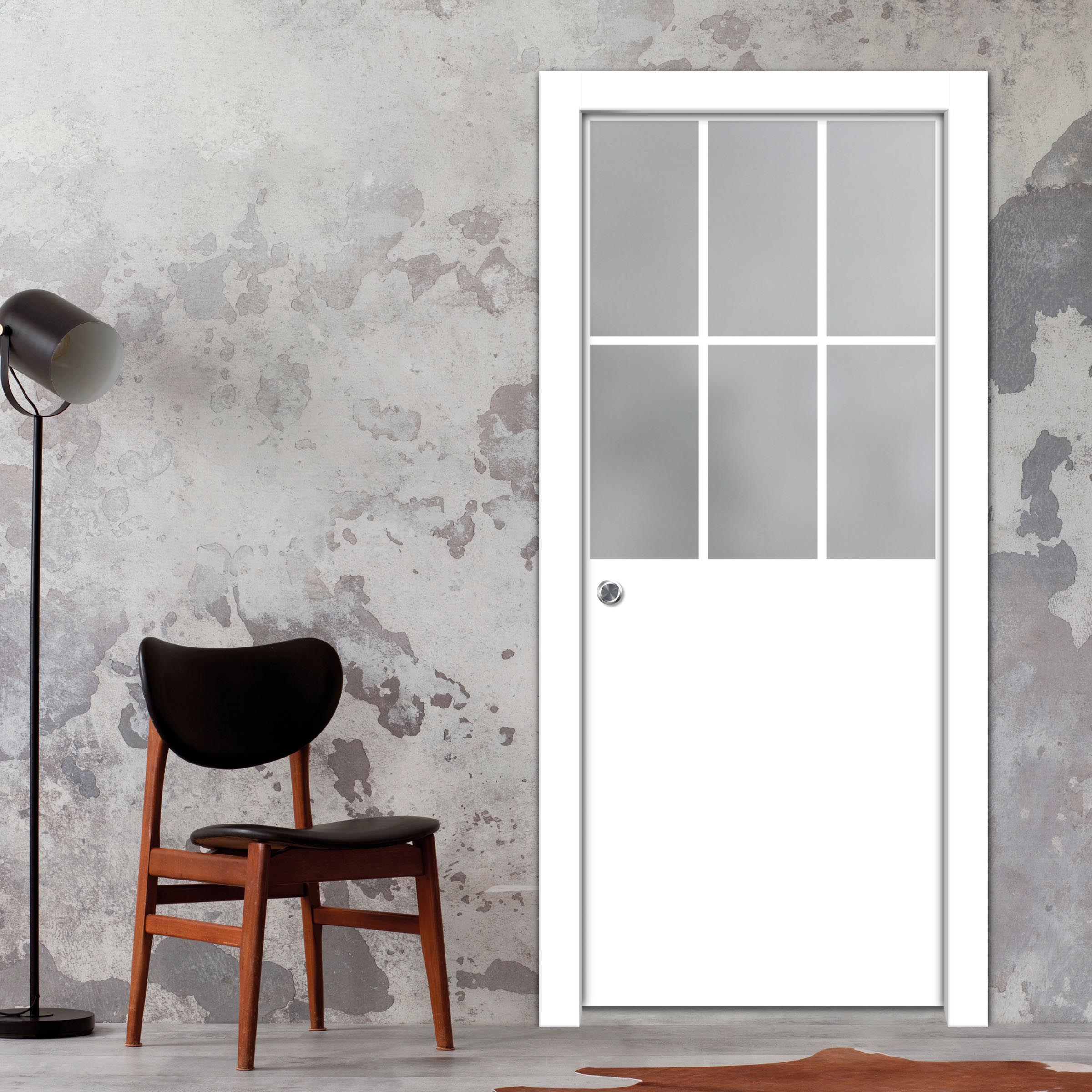 Frameless Glass Sliding Pocket Door Industrial Style PSGDIS-4272