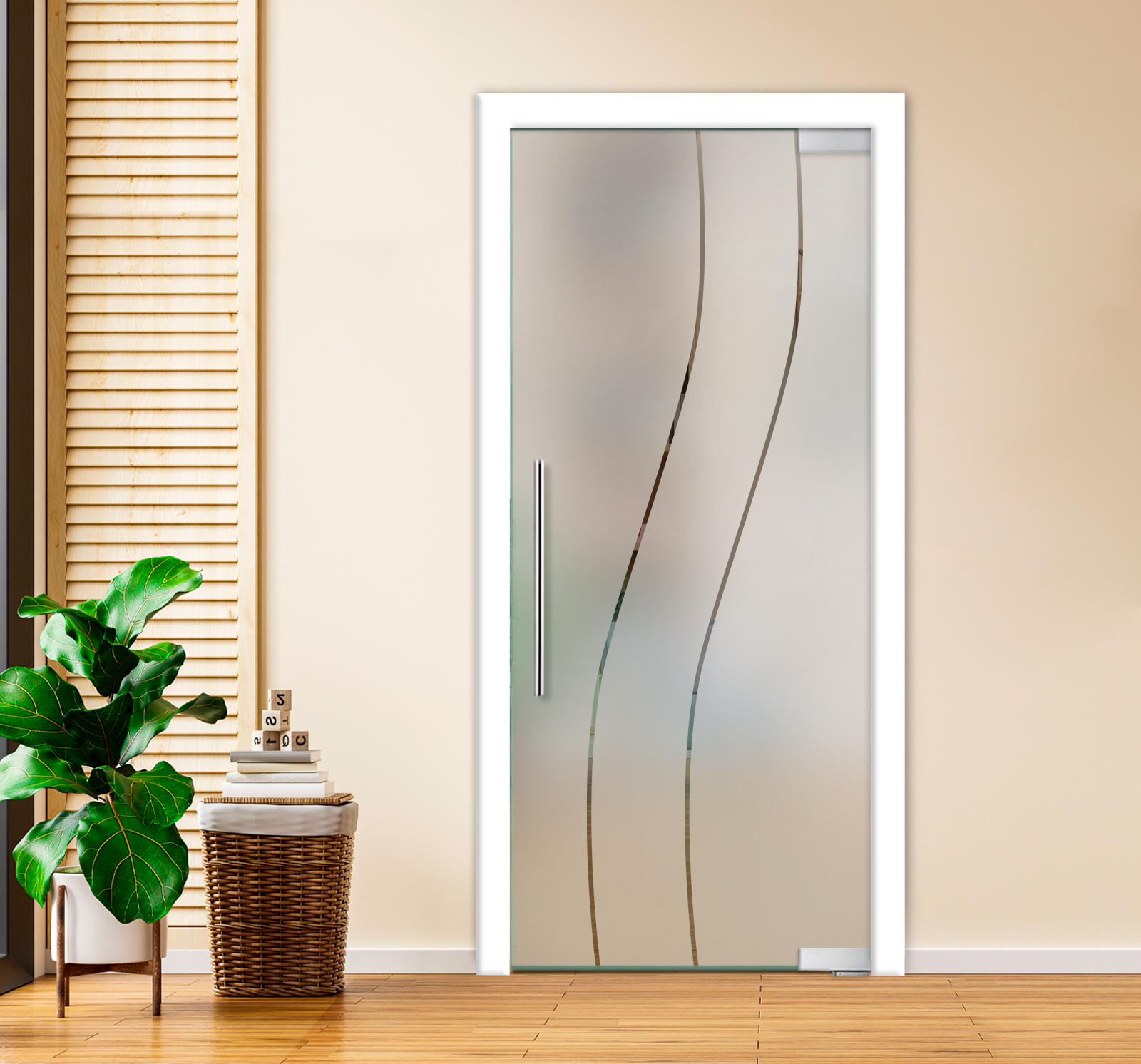 Pivot Glass Door (Model PD-0006 Semi-Private) with Handle Bar