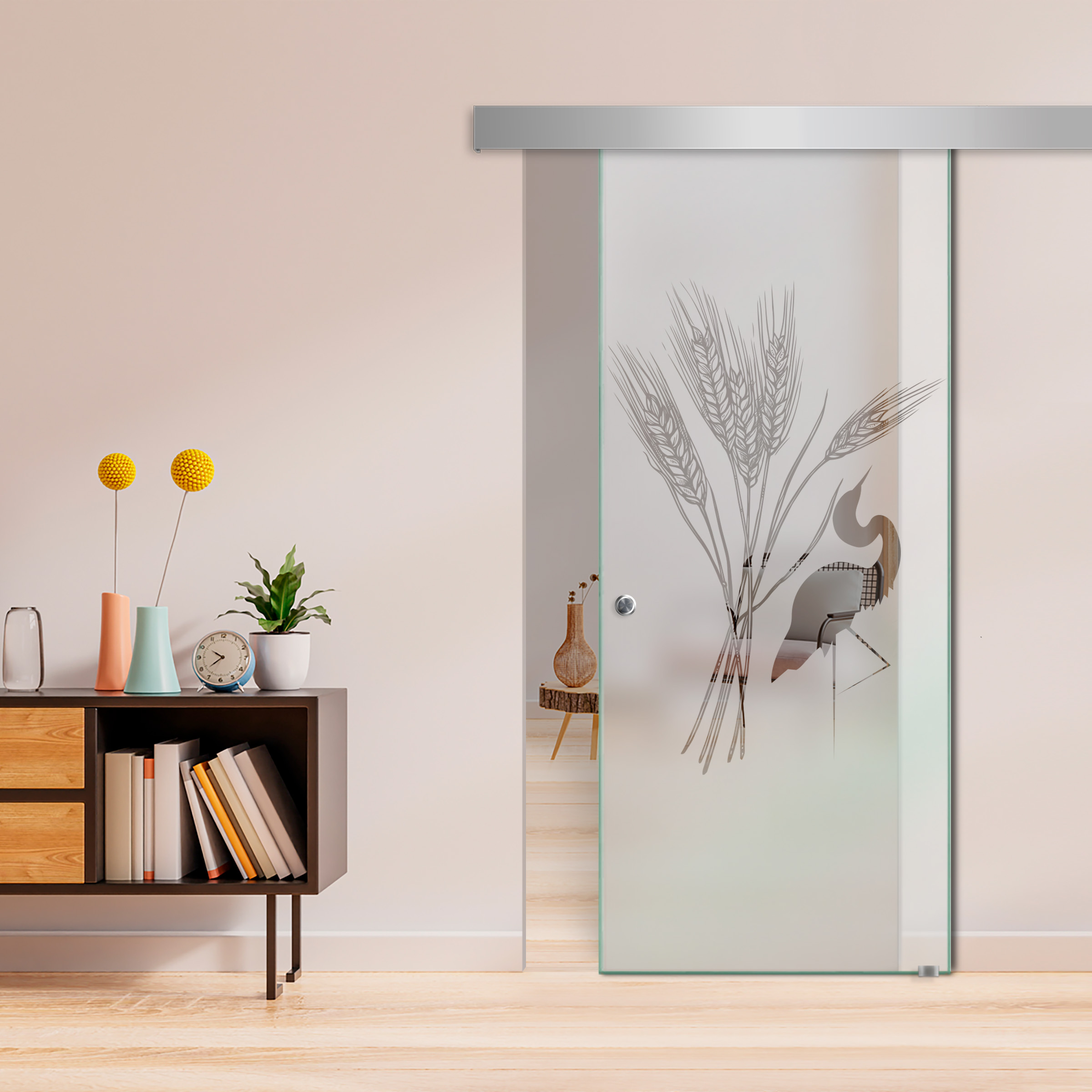 Sliding Glass Barn Door  ALU100 (Full Private)