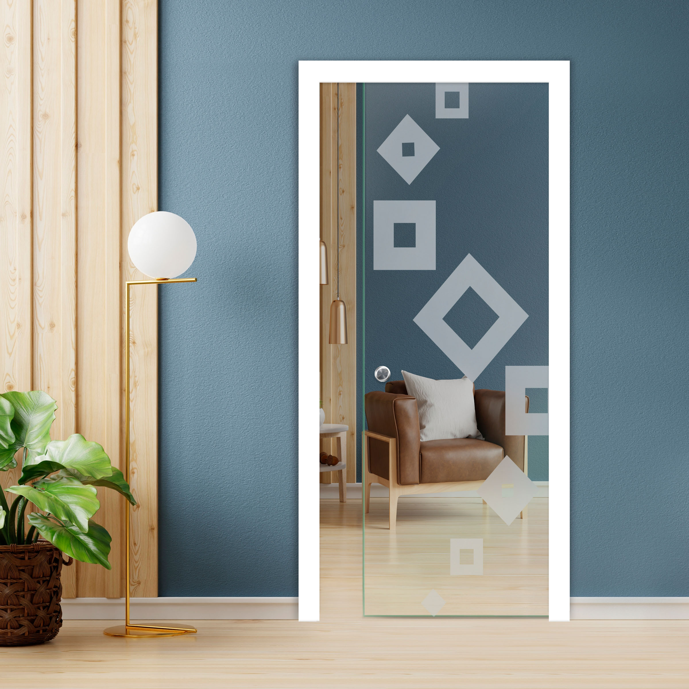 Pocket Glass Barn Door & Recessed Grip