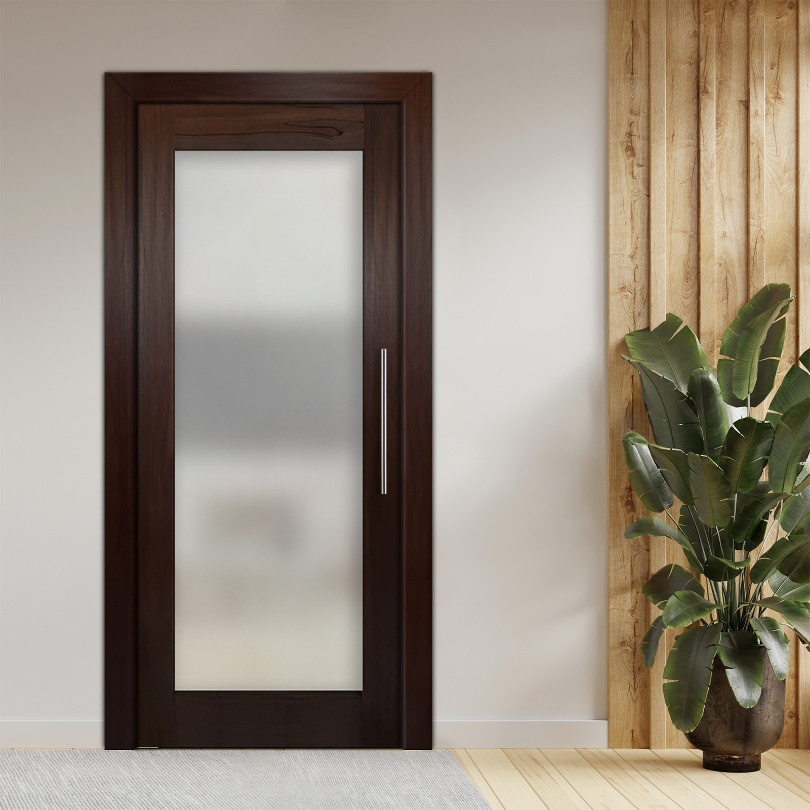 Pivot Wooden Glass Door With optional Jambs (Full-Private)