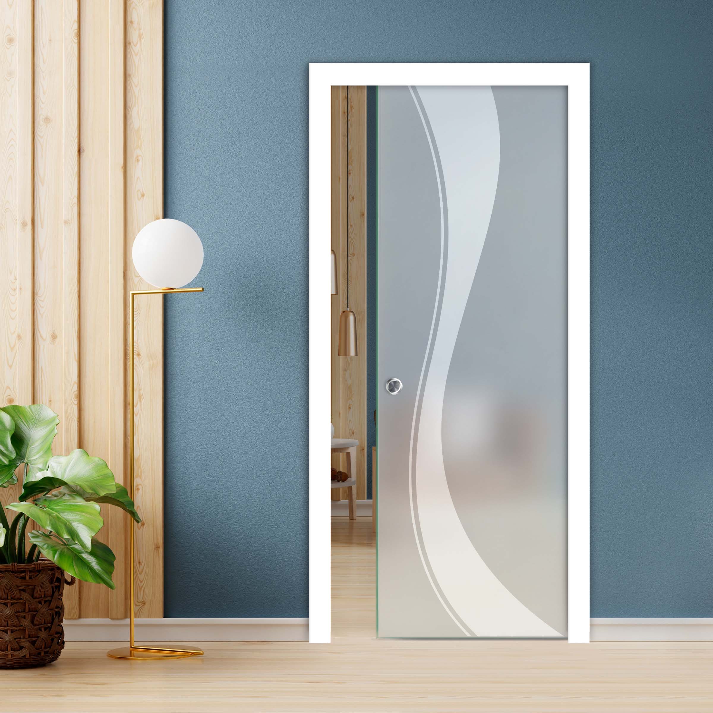 Pocket Glass Barn Door (Model PSGD-0094 Full-Private)