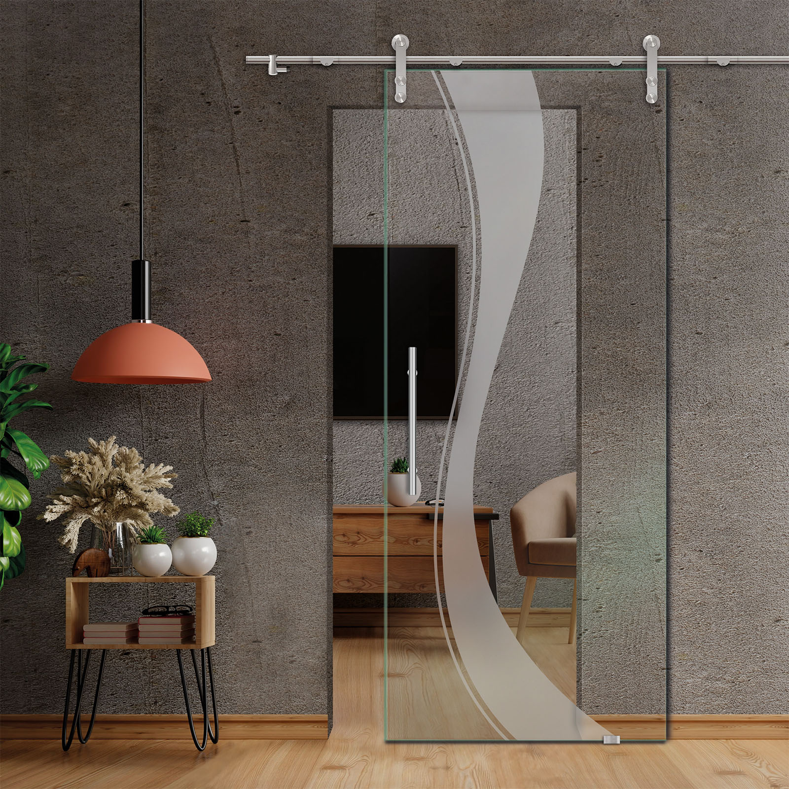 Sliding Glass Barn Door (Non-private)