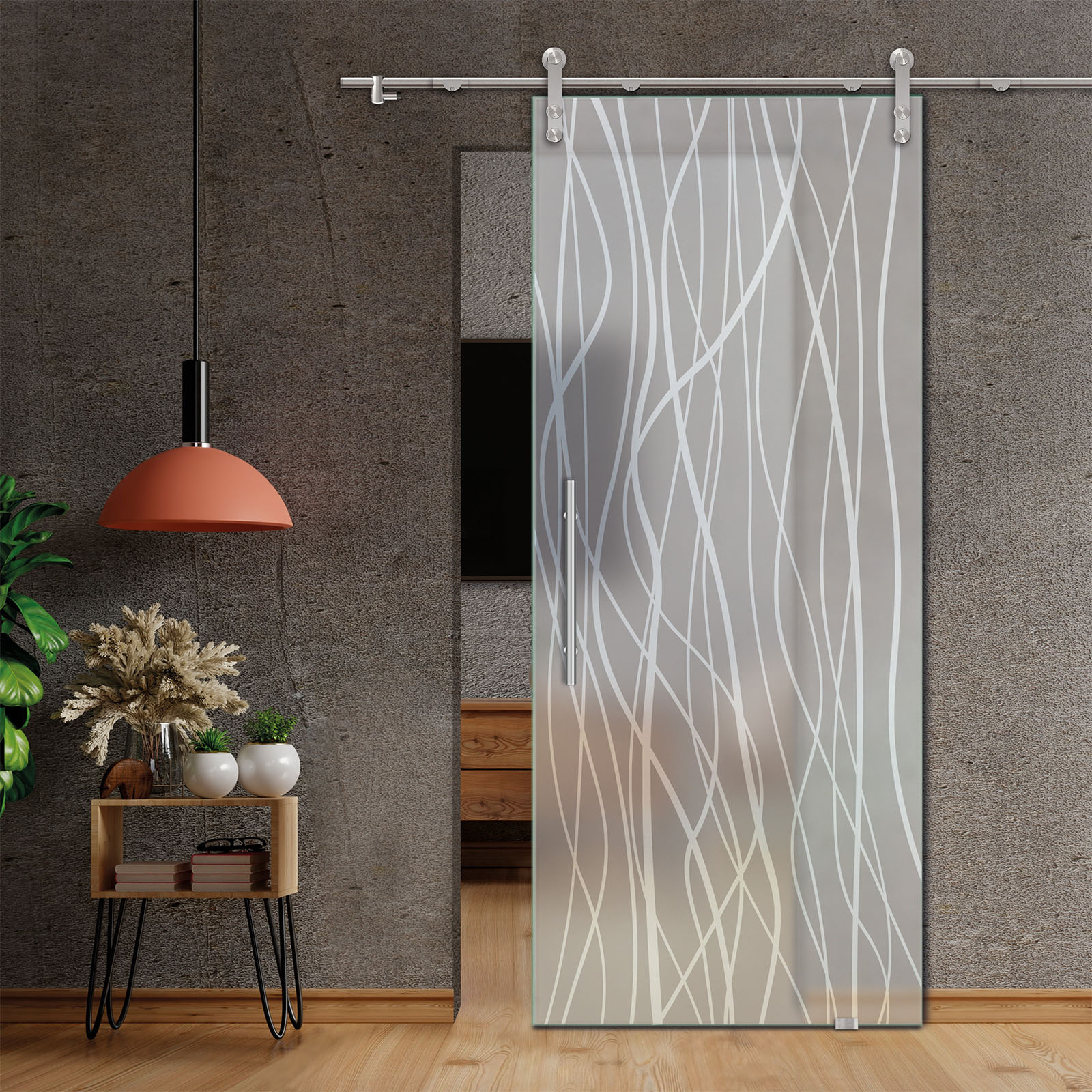 Sliding Glass Barn Door (Full-private)