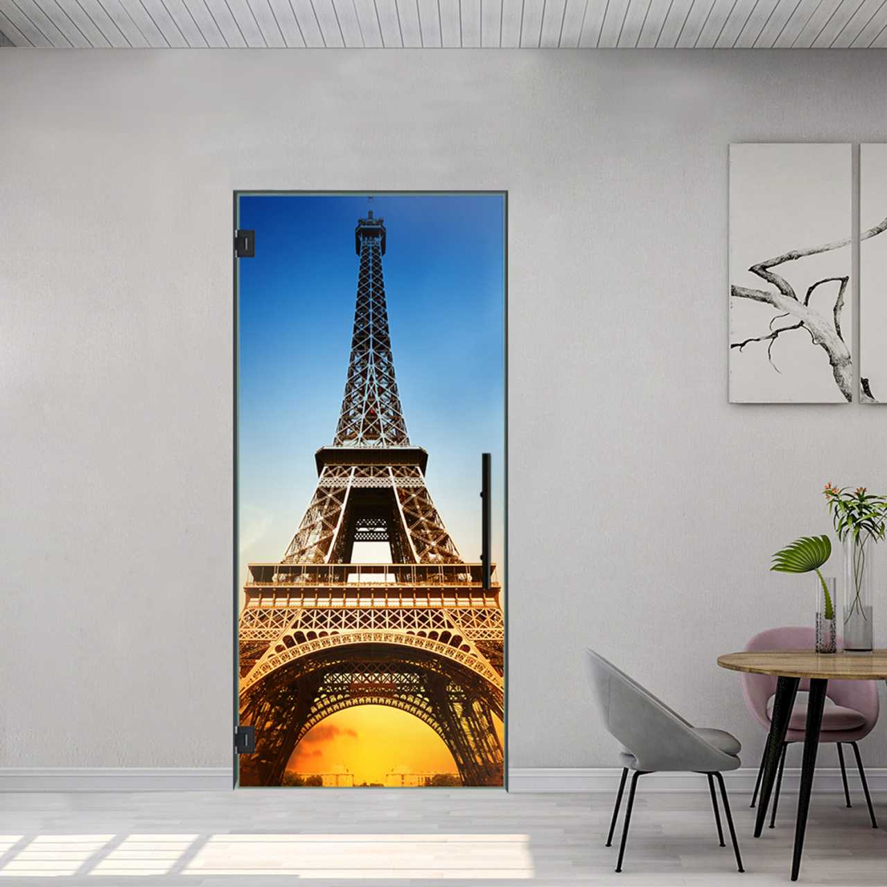 (Eiffel Tower Sunset) Digital Printing Swing Glass Door DPSD-5497