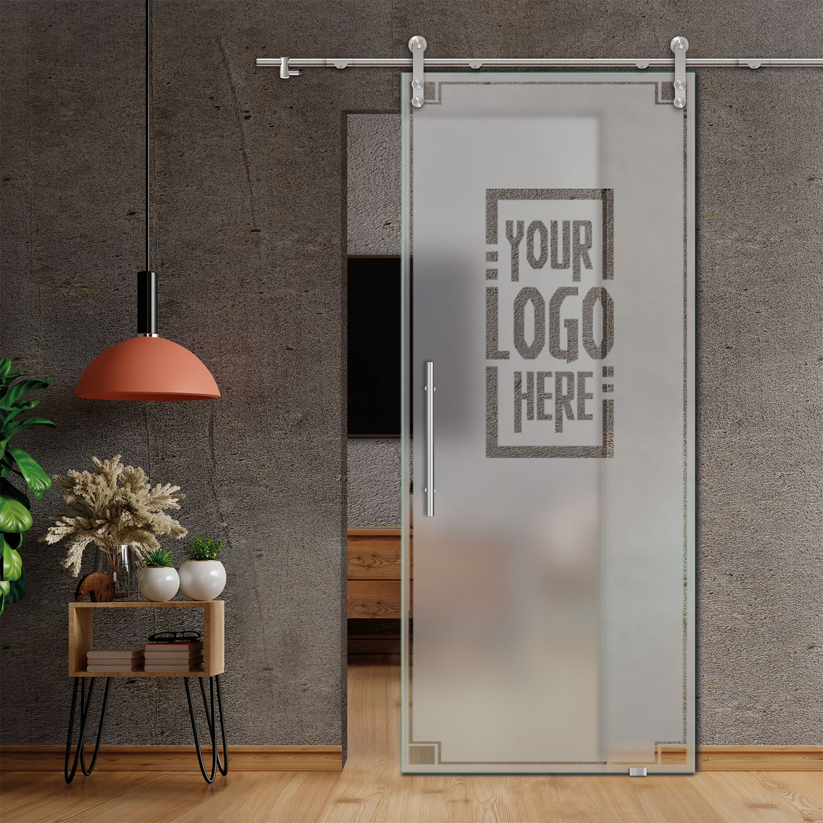 Sliding Glass Barn Door (Semi-private) T-Handle