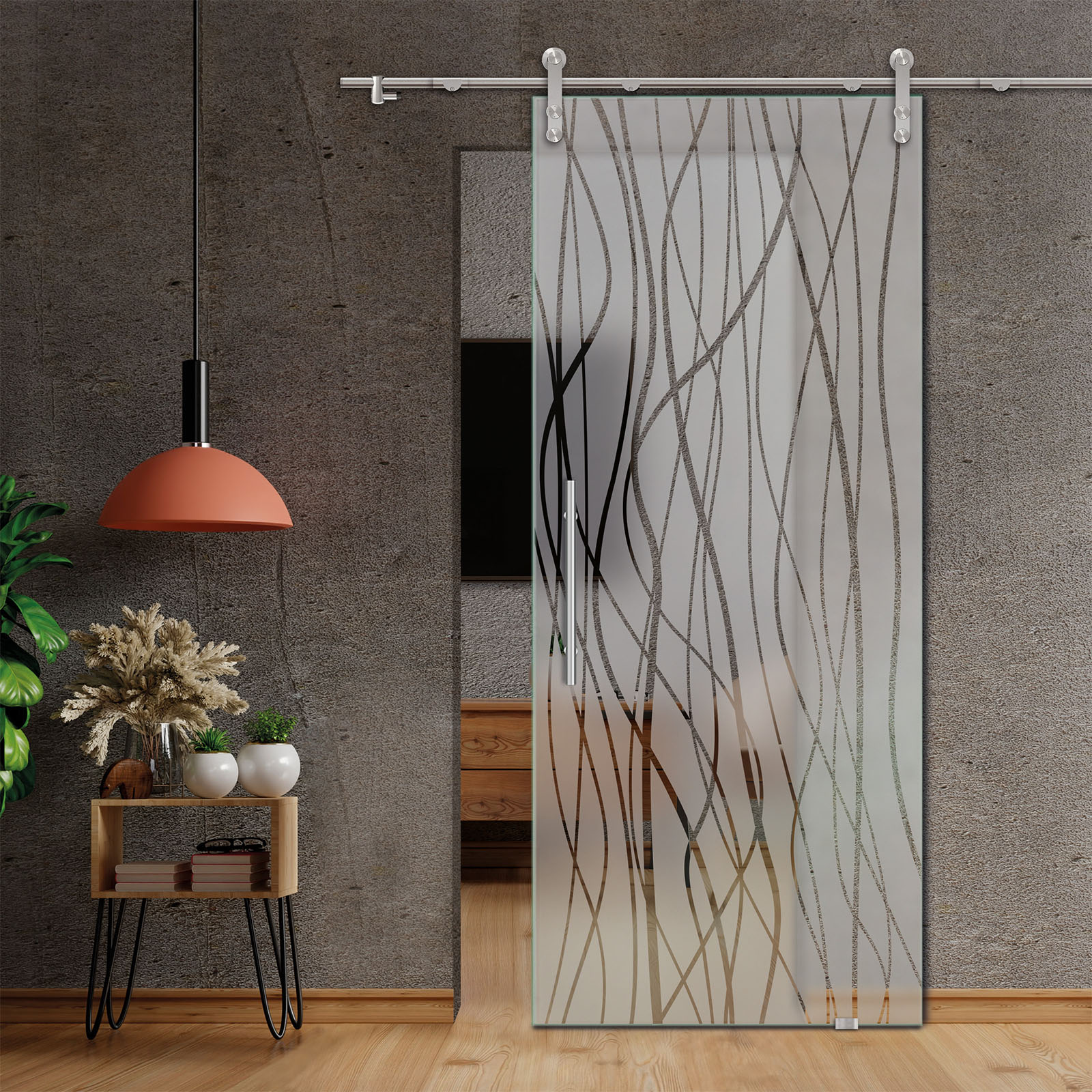 Sliding Glass Barn Door (Semi-private)