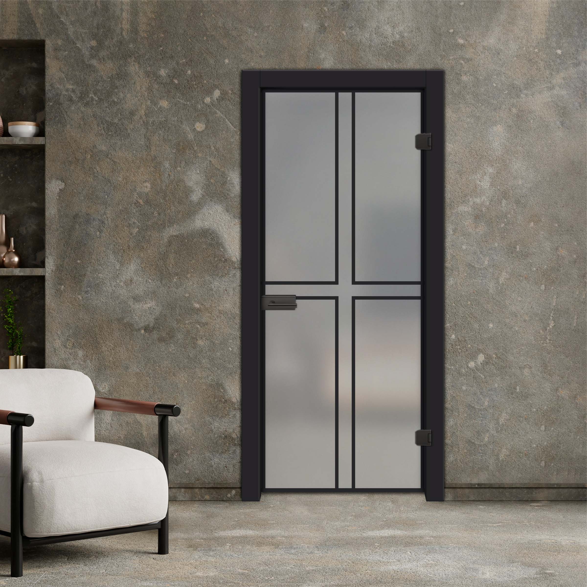 Industrial Style Frameless Hinged Glass Door IHGD-4217