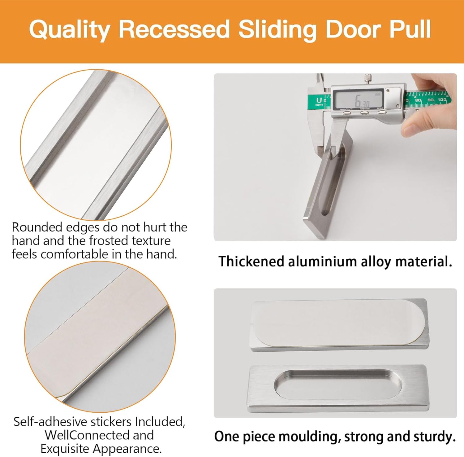 Recessed Adhesive Handles for Sliding Doors With A Modern Design