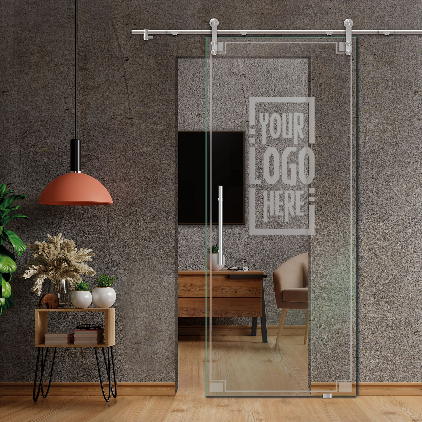 Sliding Glass Barn Door (Non-private) T-Handle