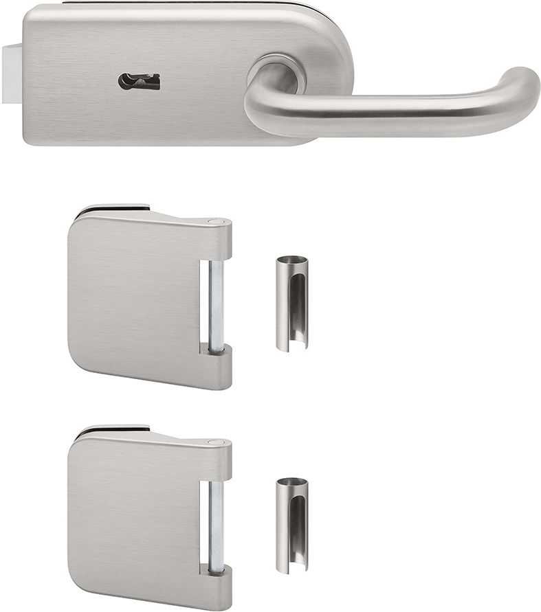Glass Door fitting set with Skeleton Key
