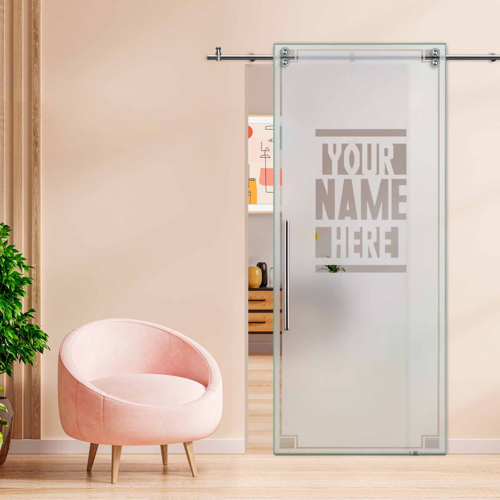 Sliding Barn Glass Door T-Handle (Semi-Private)