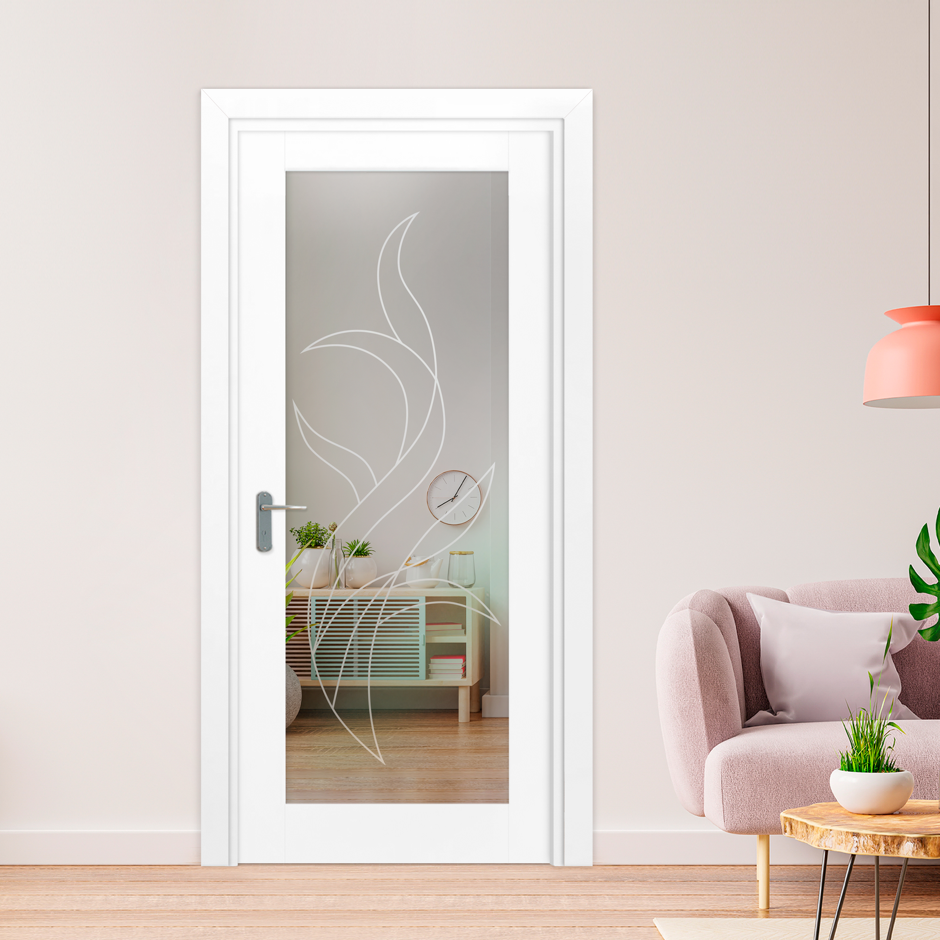 1 Lite Interior Door with Glass Insert (Model HMDI-0020 Non-Private)
