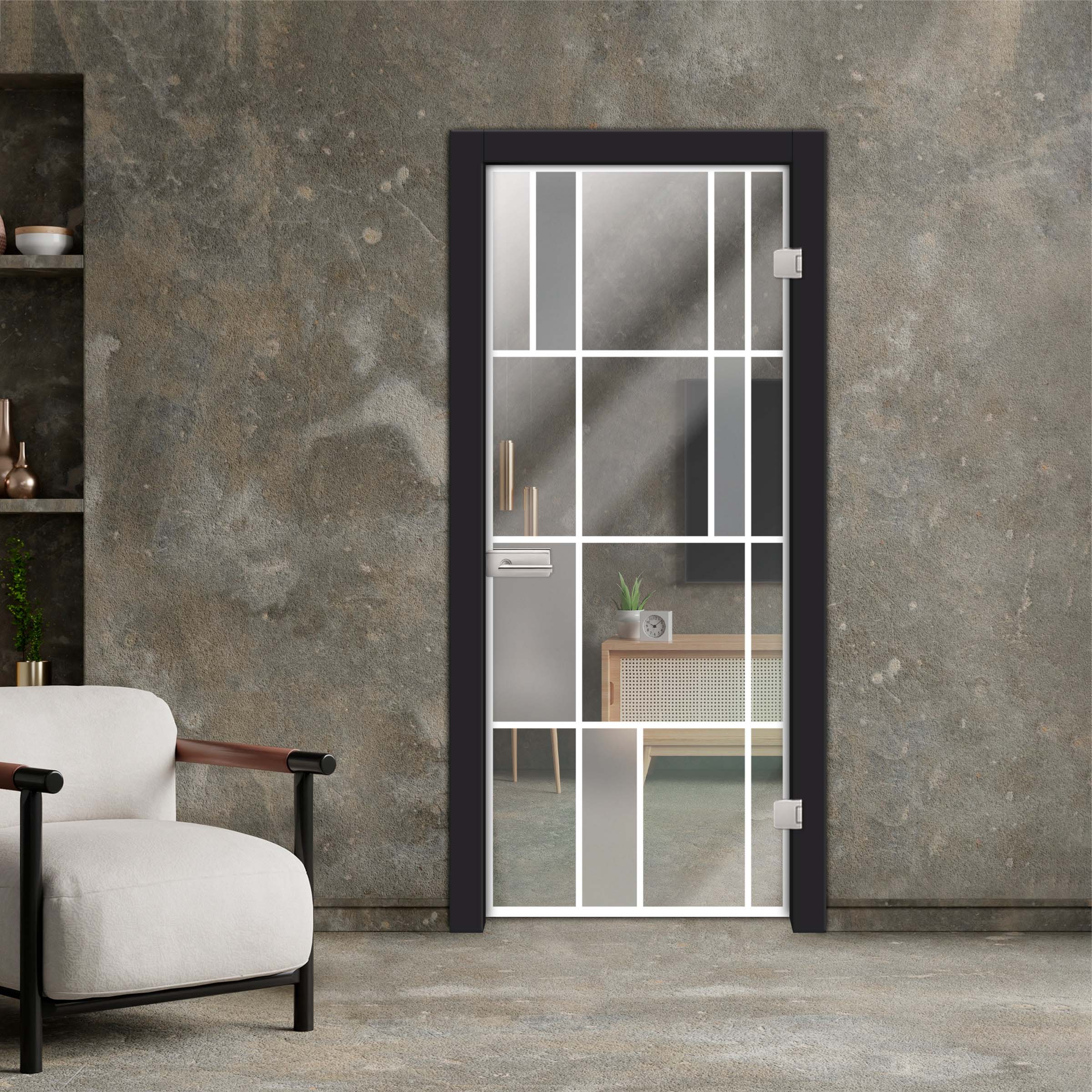 Frameless Industrial Style Hinged Glass Door IHGD-5319
