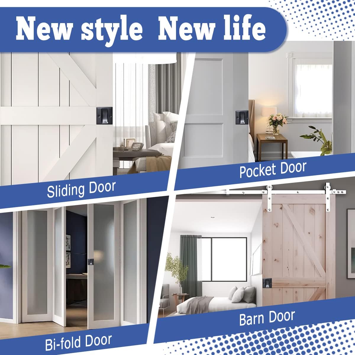 Privacy Door Pull Without Switch Plate for Pocket, Sliding, Porch and Bifold Door