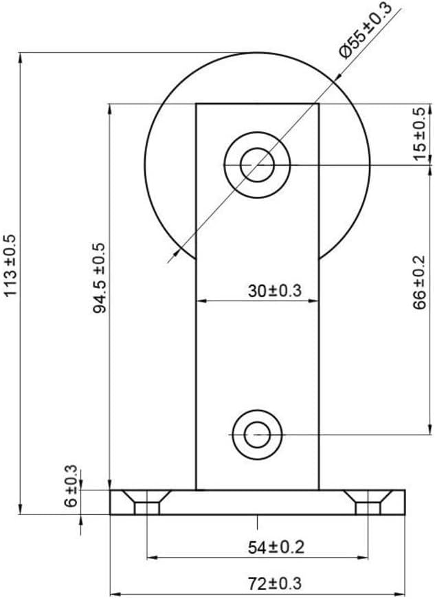 Sliding Wood Barn Door Hardware Kit with Round Rail and Single Roller