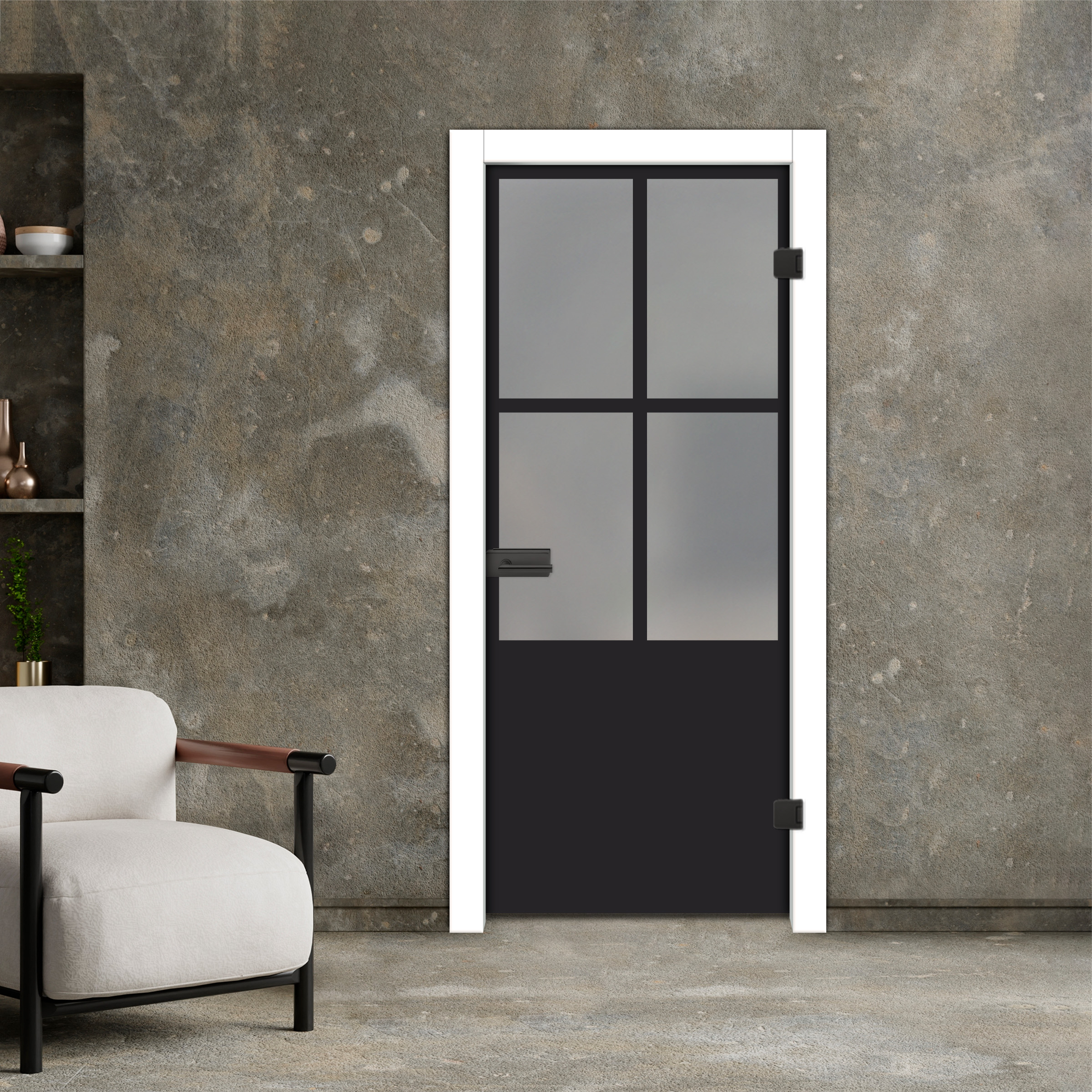 Frameless Industrial Style Hinged Glass Door IHGD-5339