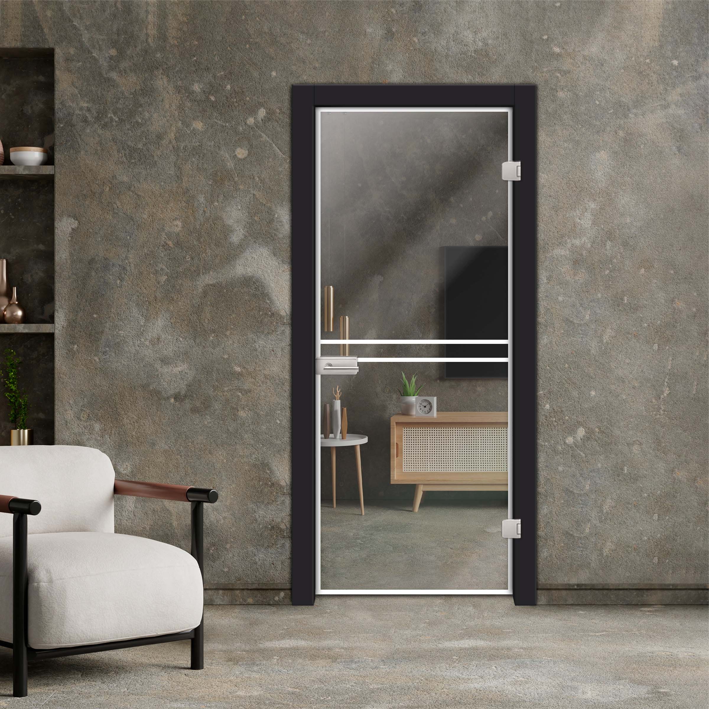 Industrial Style Frameless Hinged Glass Door IHGD-4216