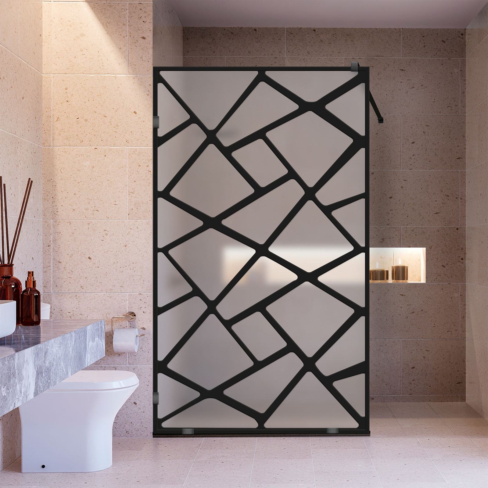 Frameless Fixed Shower Glass Panel FSS-4043