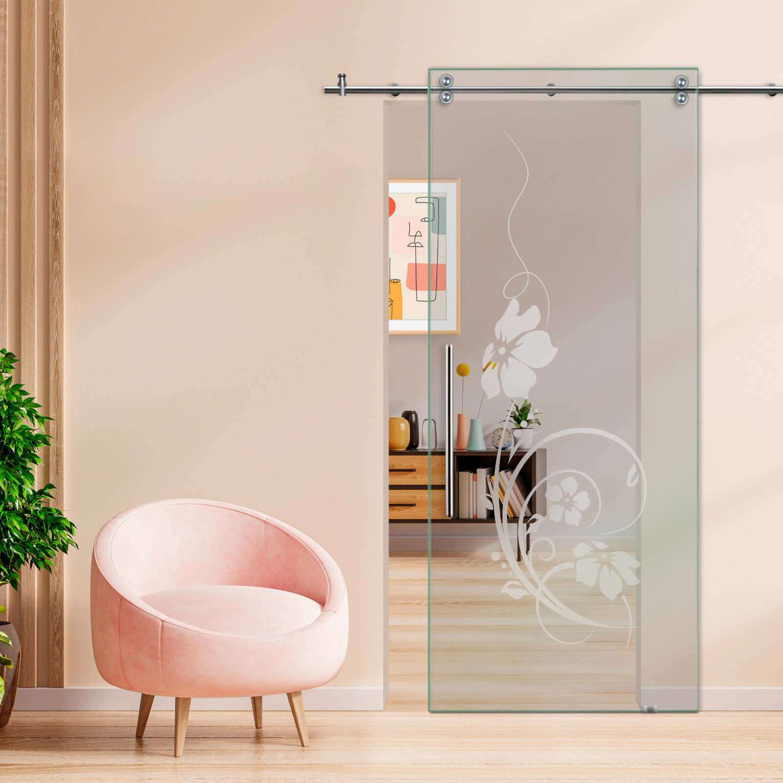 Sliding Barn Glass Door T-Handle  (Non-Private)