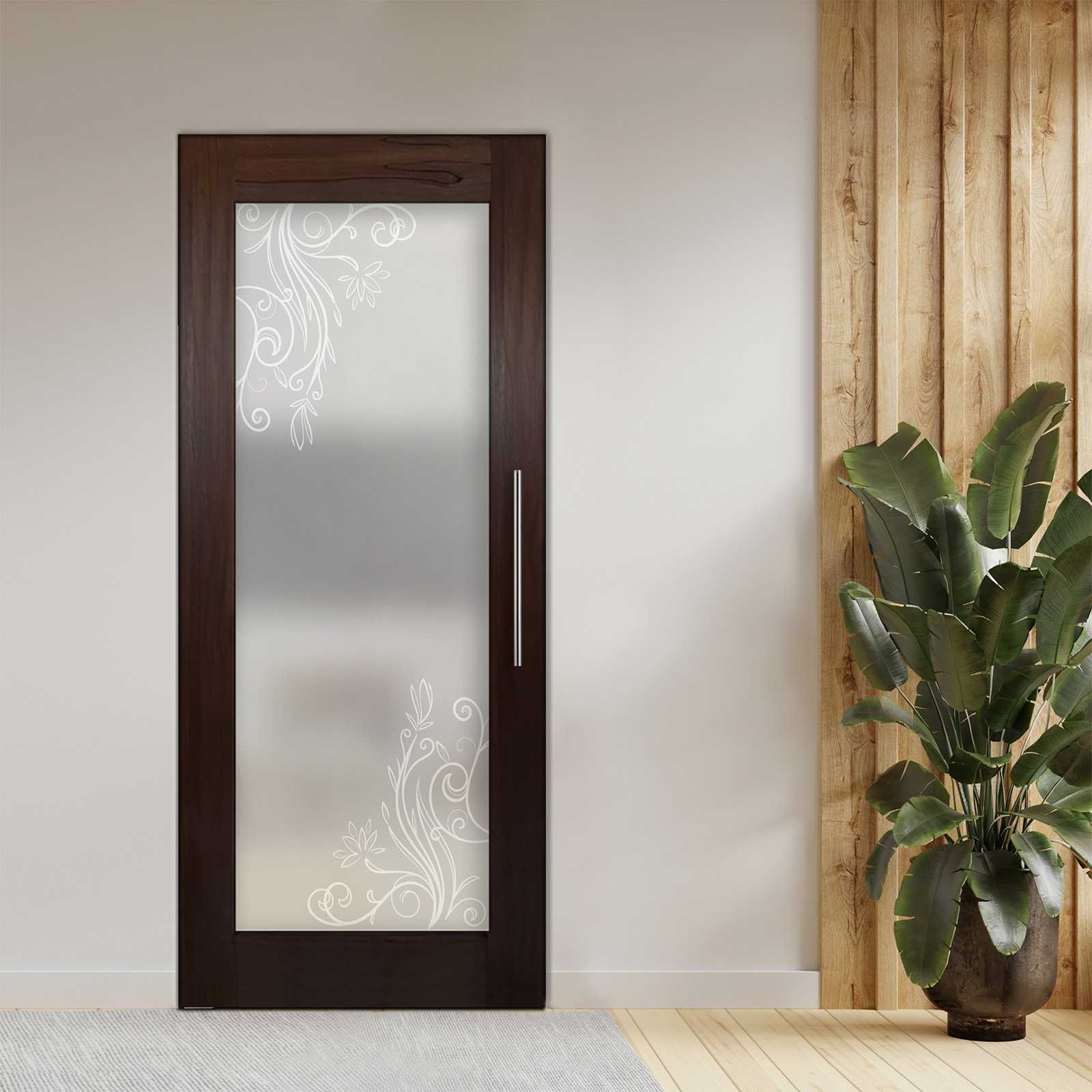 Pivot Wooden Glass Door (Full-Private)