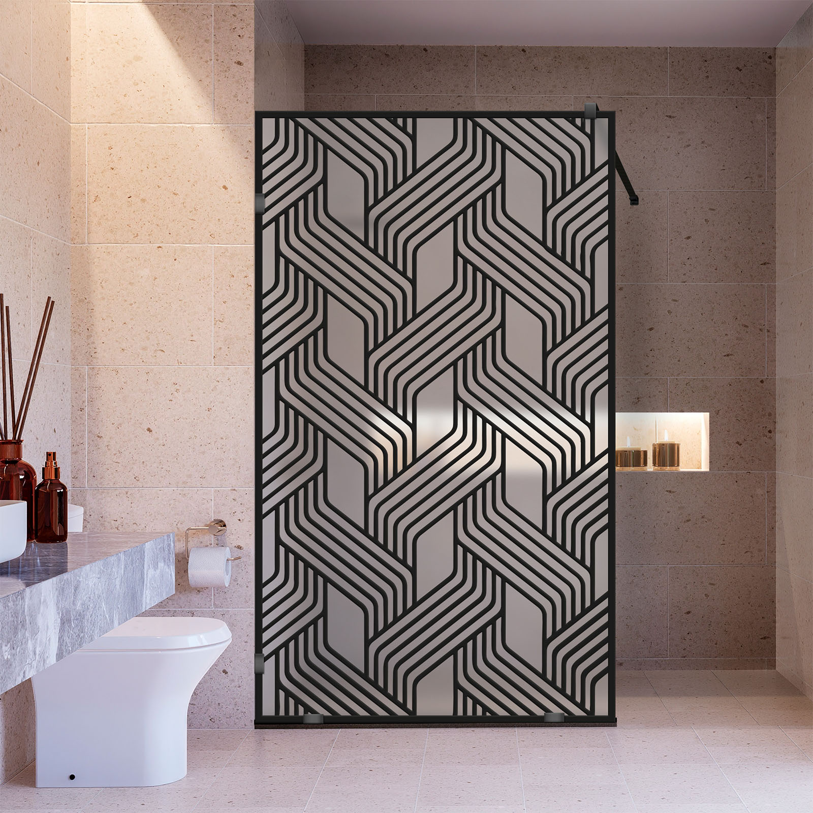 Frameless Fixed Shower Glass Panel FSS-4047