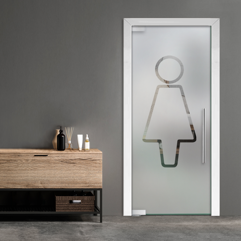 Restroom Women Pivot Glass Door