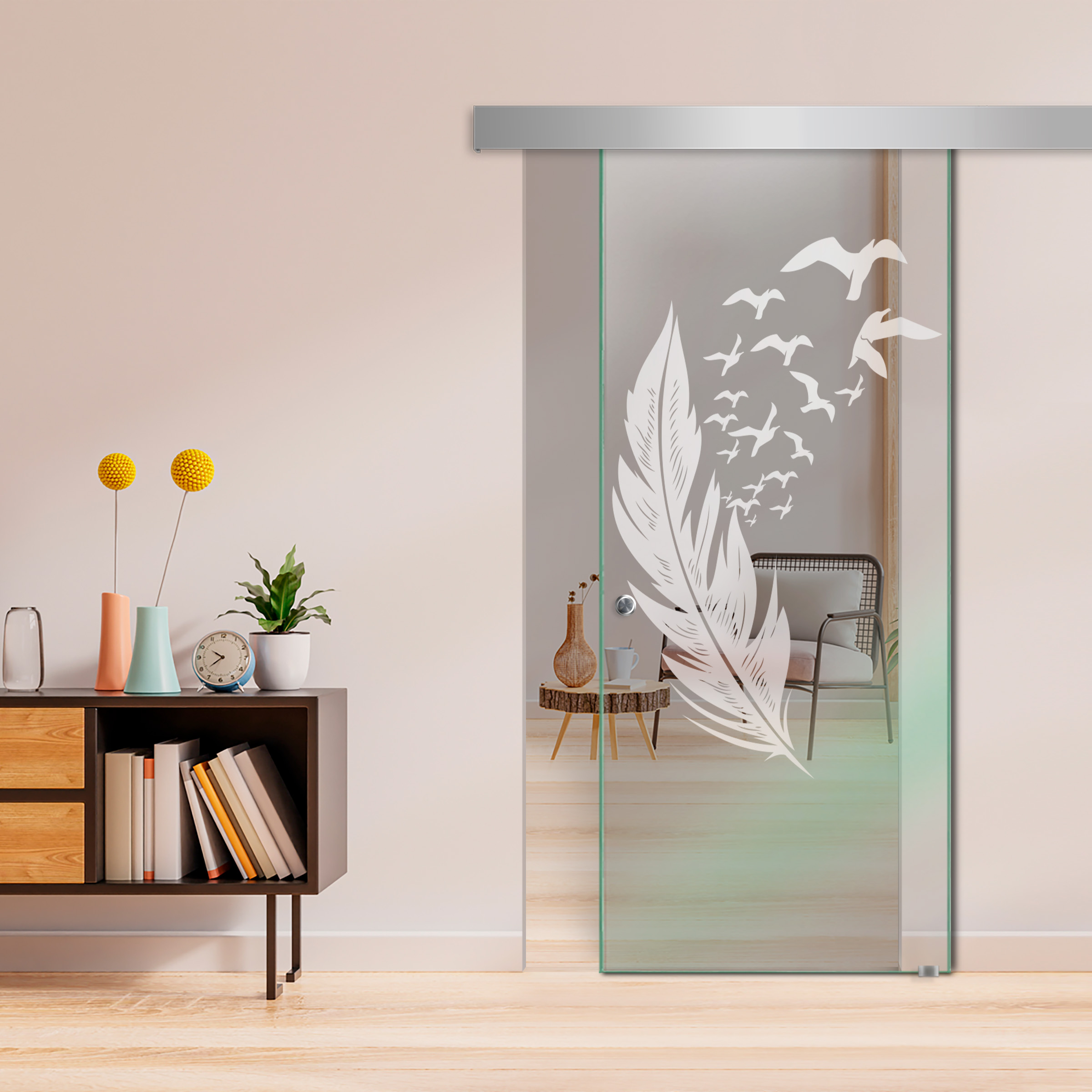 Sliding Glass Barn Door  ALU100 (Non Private)