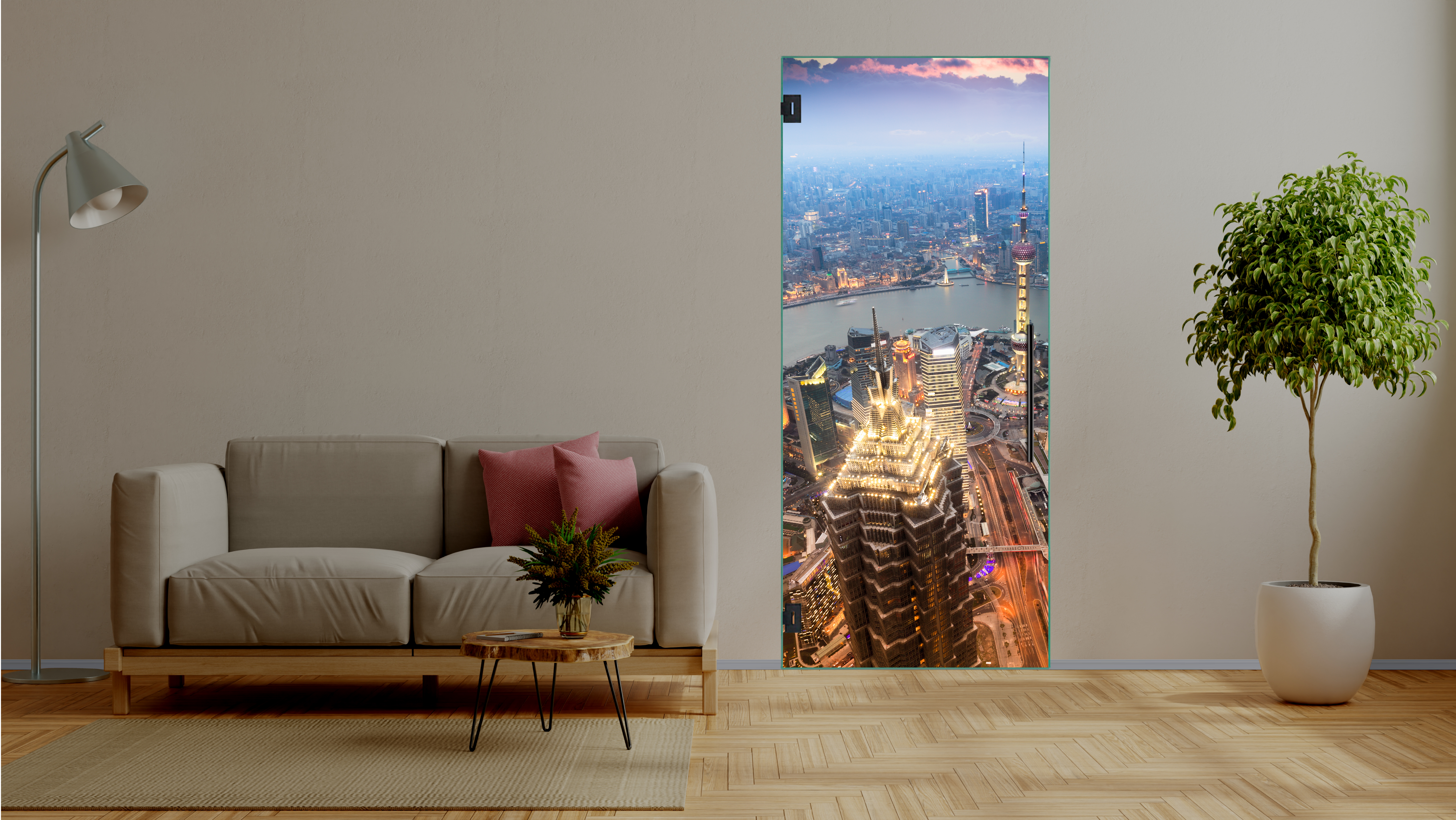 Digital Printing Swing Glass Door T-Handler