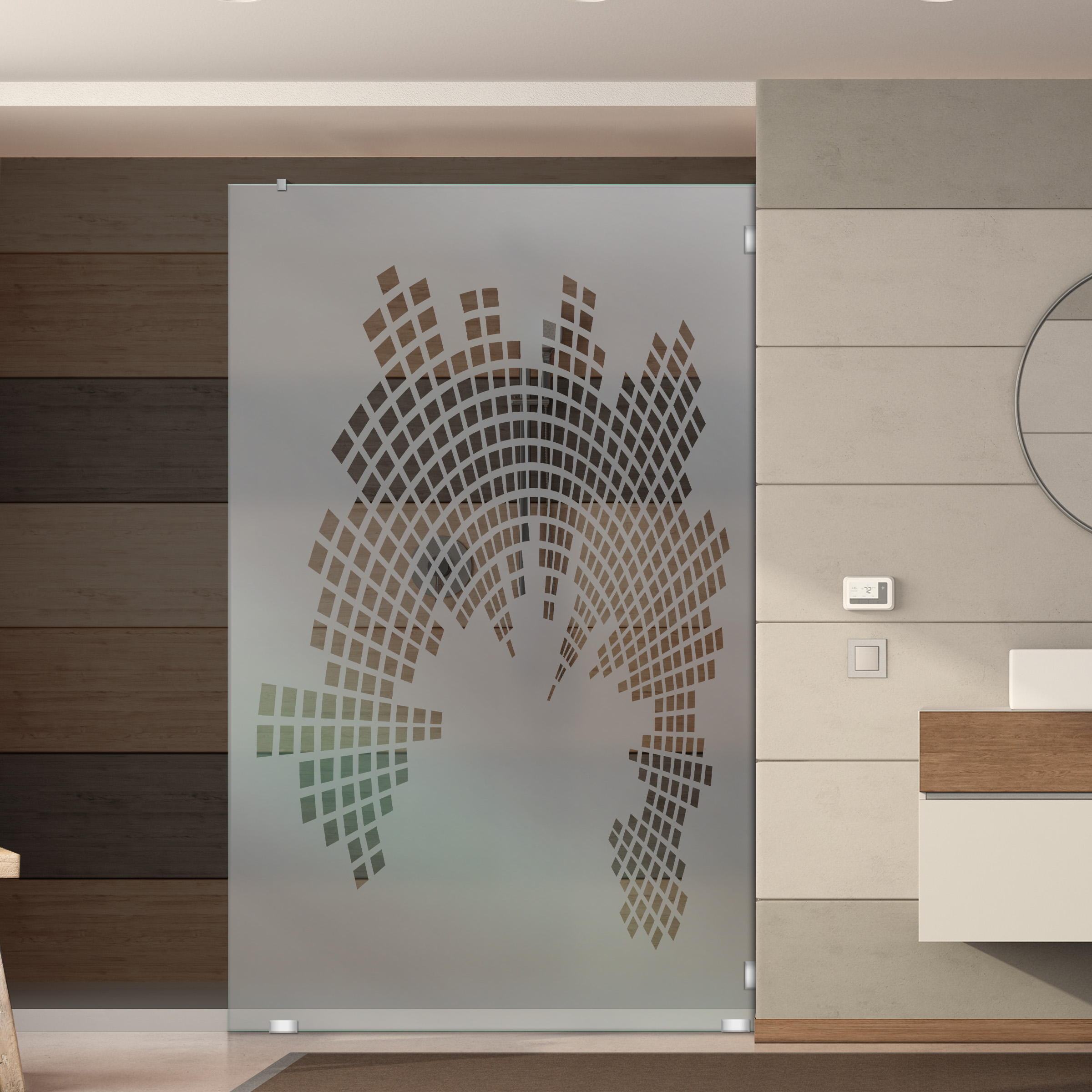 Frameless Fixed Shower Glass Panel (Semi-Private)