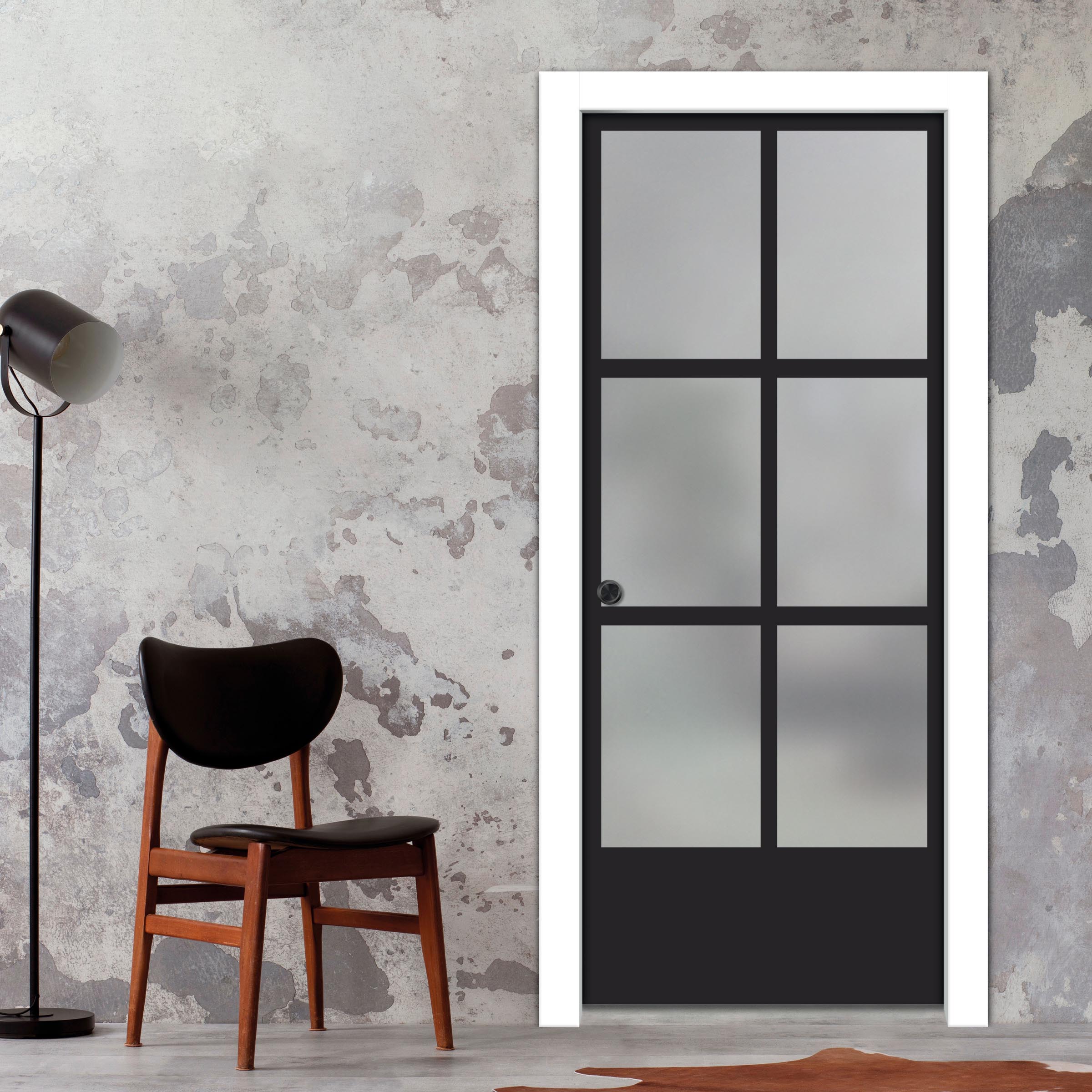 Frameless Glass Sliding Pocket Door Industrial Style PSGDIS-5434