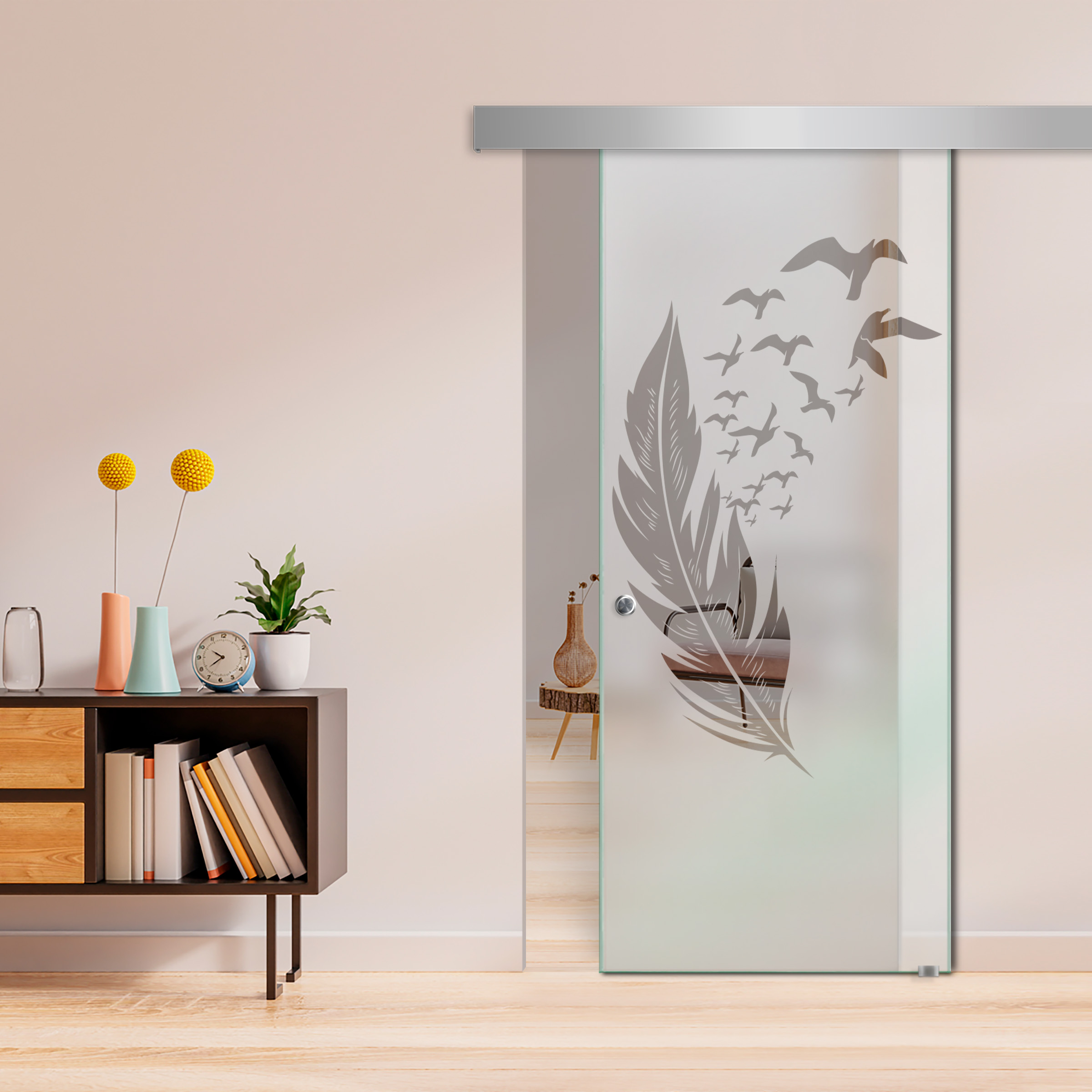 Sliding Glass Barn Door  ALU100 (Semi Private)