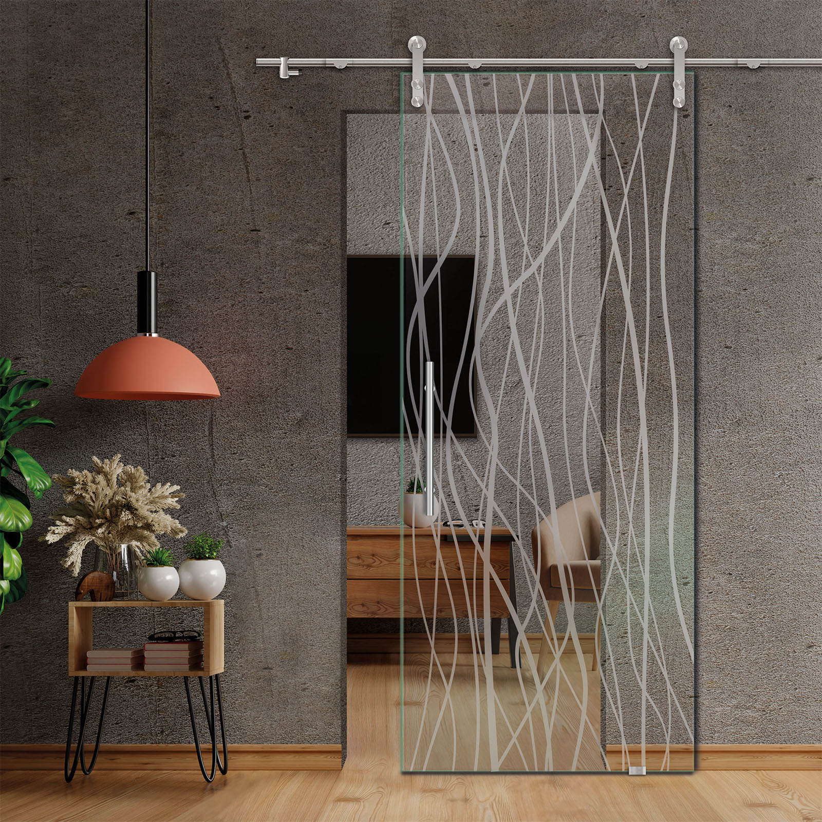Sliding Glass Barn Door (Non-private)