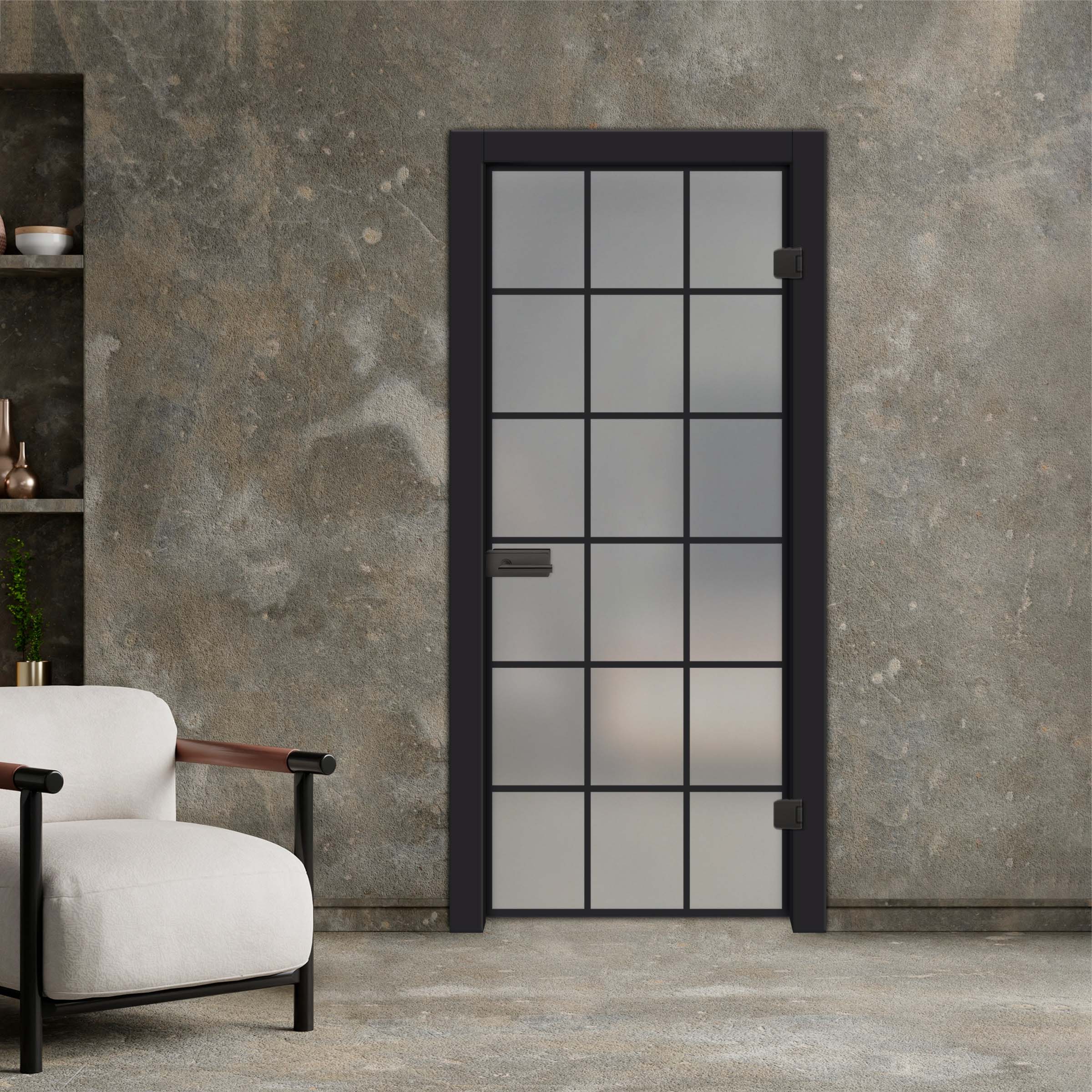 Industrial Style Frameless Hinged Glass Door IHGD-4211