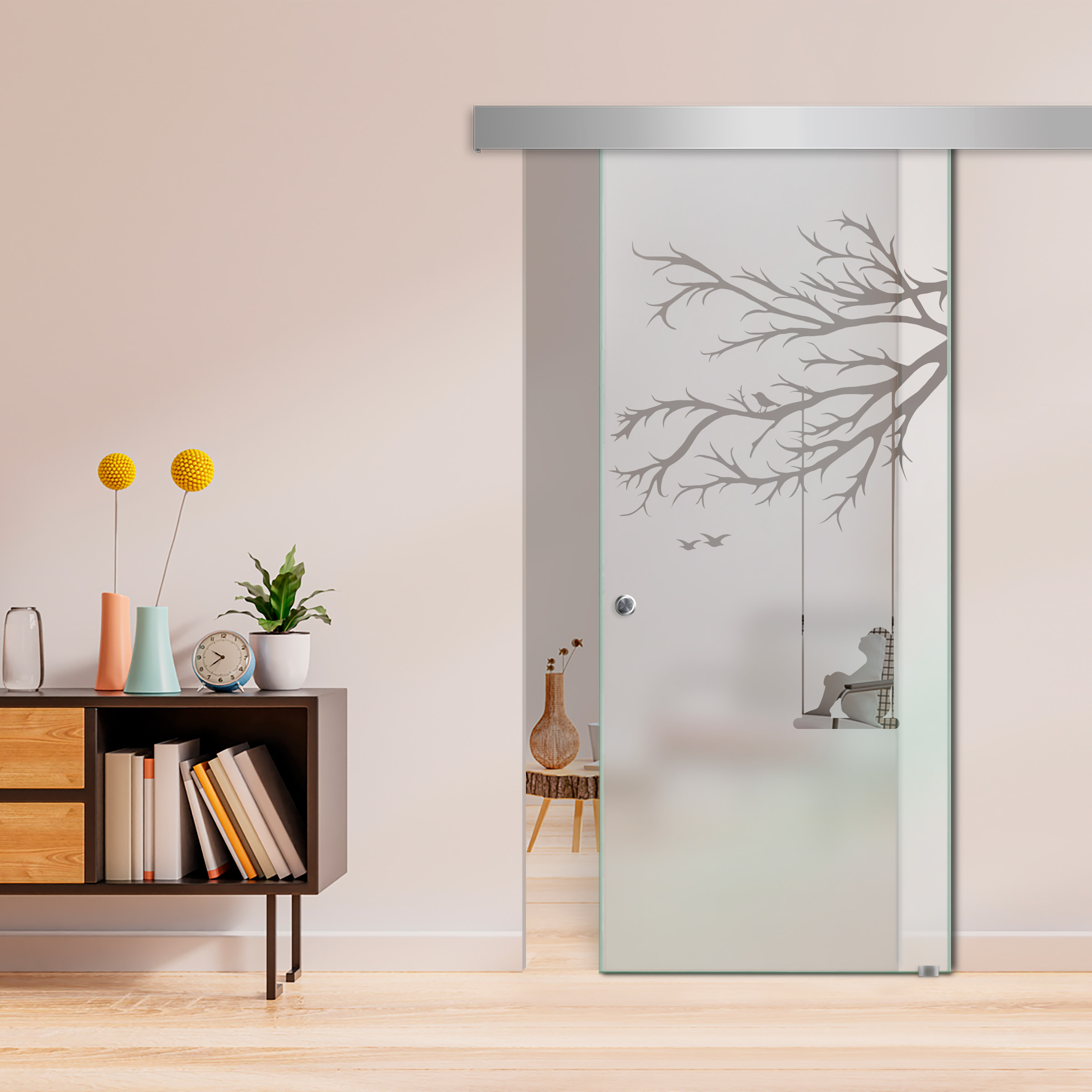 Sliding Glass Barn Door  ALU100 (Semi Private)