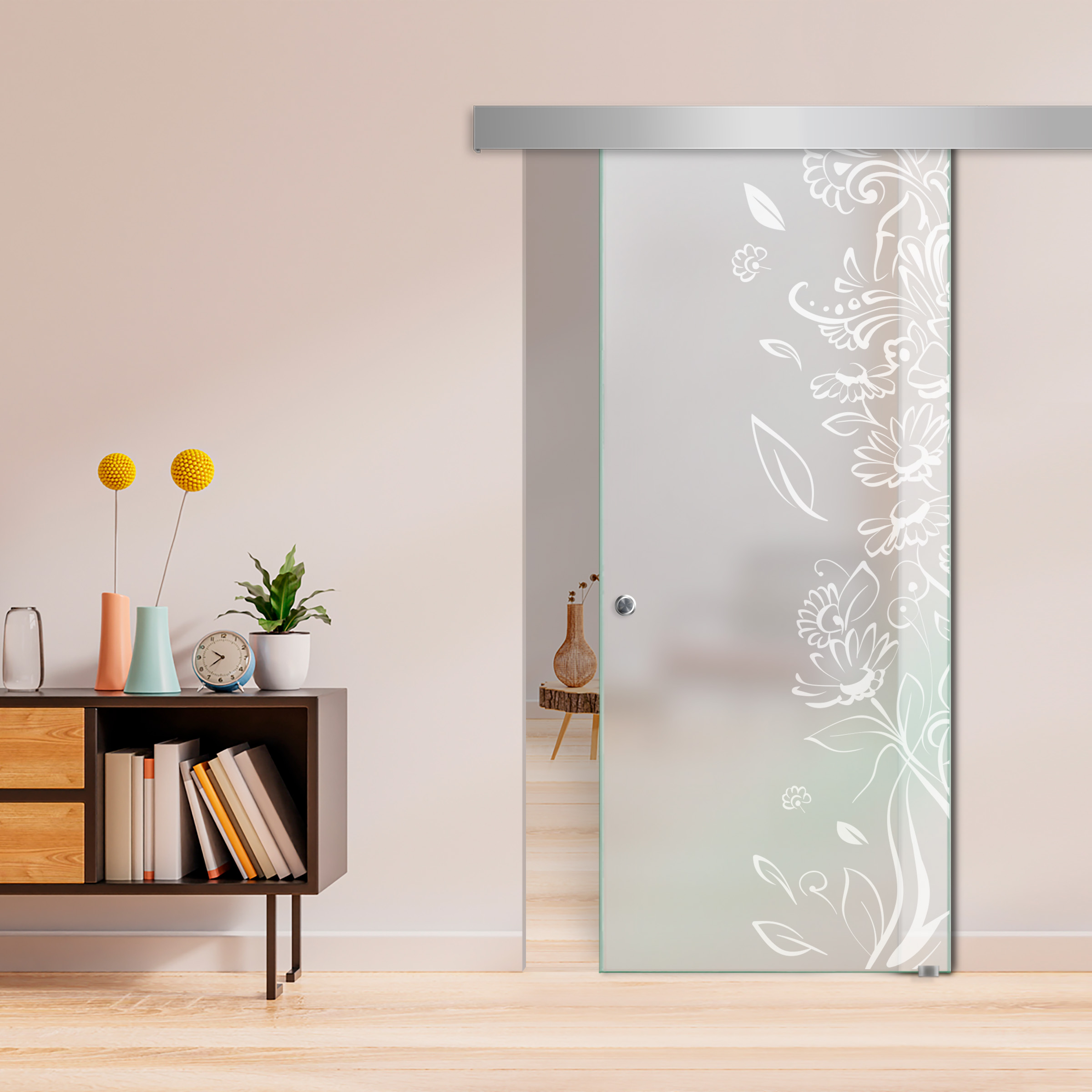 Sliding Glass Barn Door  ALU100 (Full Private)