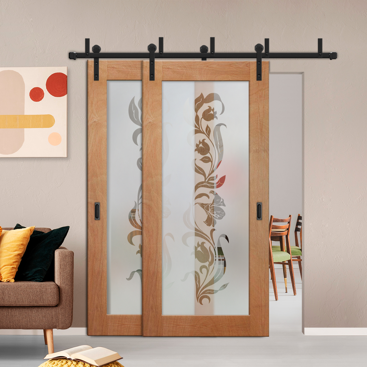 Sliding Barn Bypass Door (Model BGD-0010  Semi-Private)