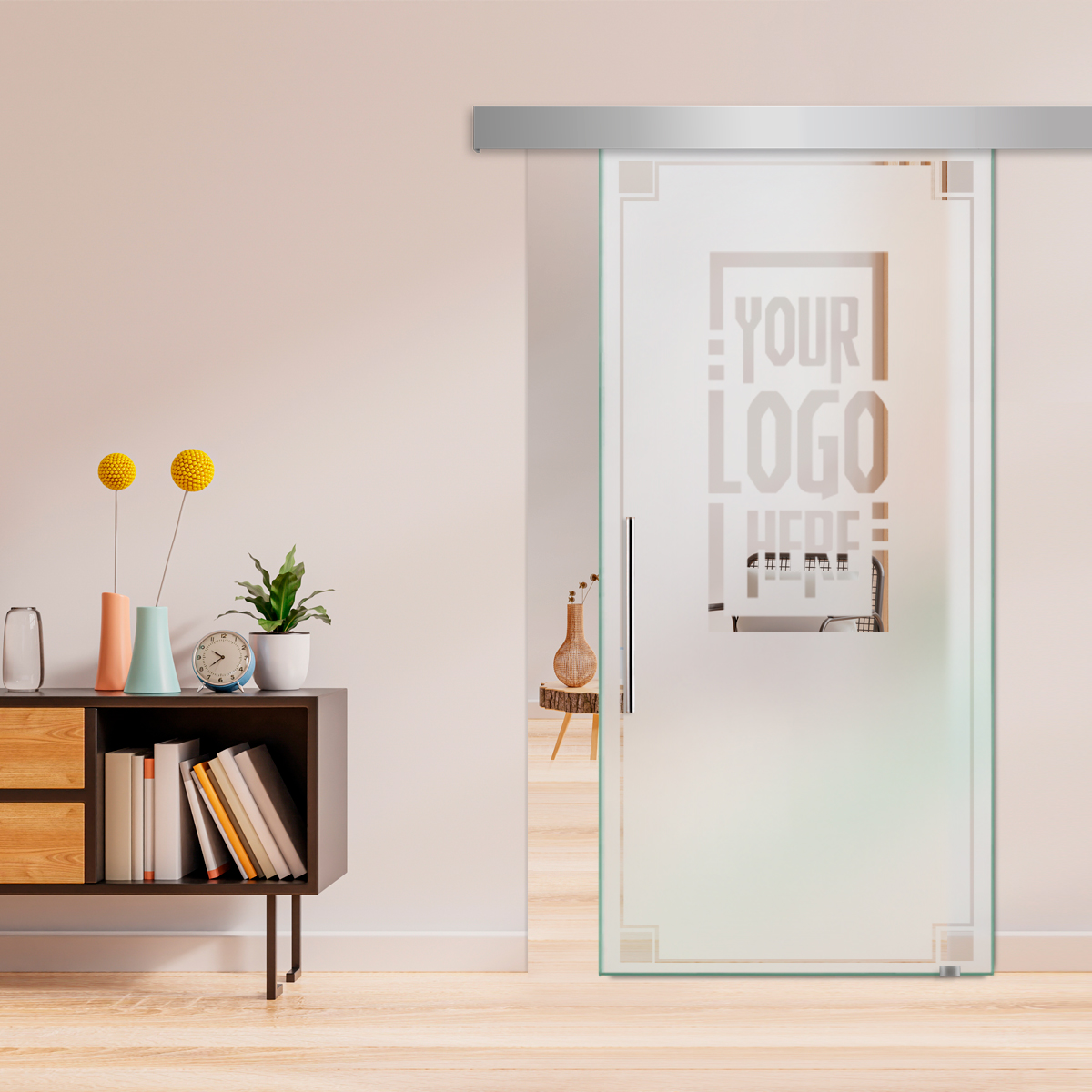 Sliding Glass Barn Door (Semi-private) T-Handle