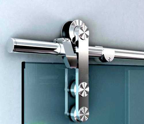 V1000 Stainless Steel Sliding Glass Barn Door Hardware Kit SH-SS-1780