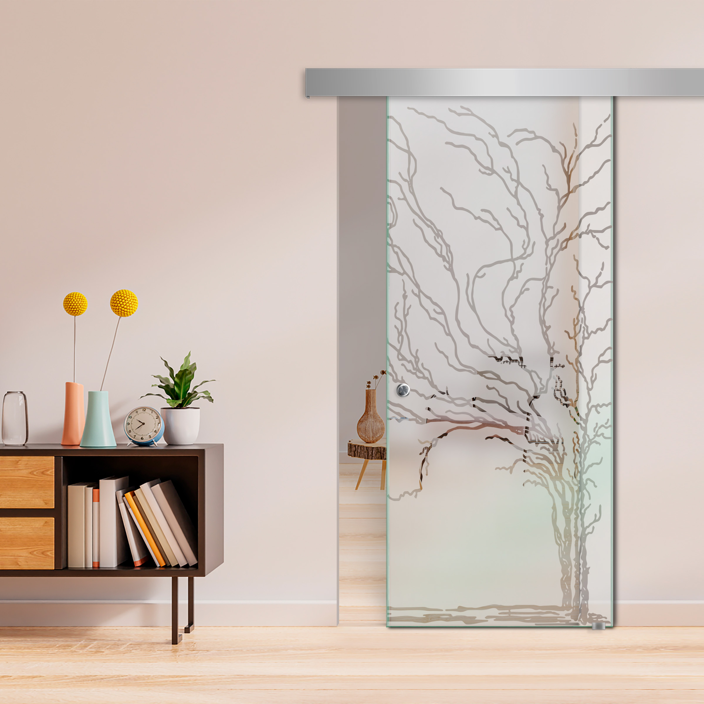 Sliding Glass Barn Door  ALU100 (Semi Private)