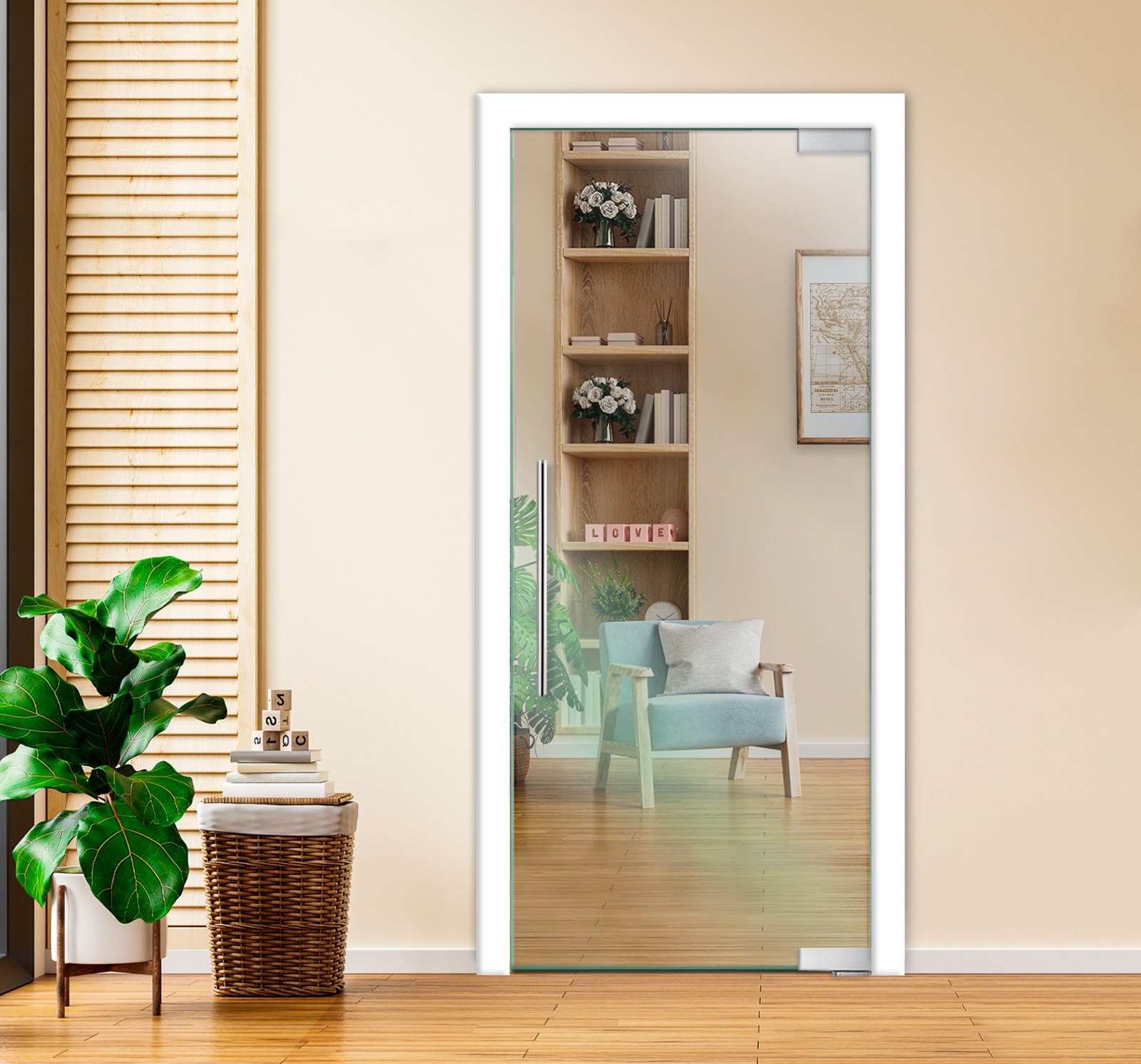 Pivot Glass Door Clear with Self Closing Pivot Hinges