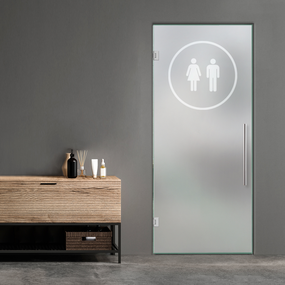 Restroom Unisex Swing Glass Door