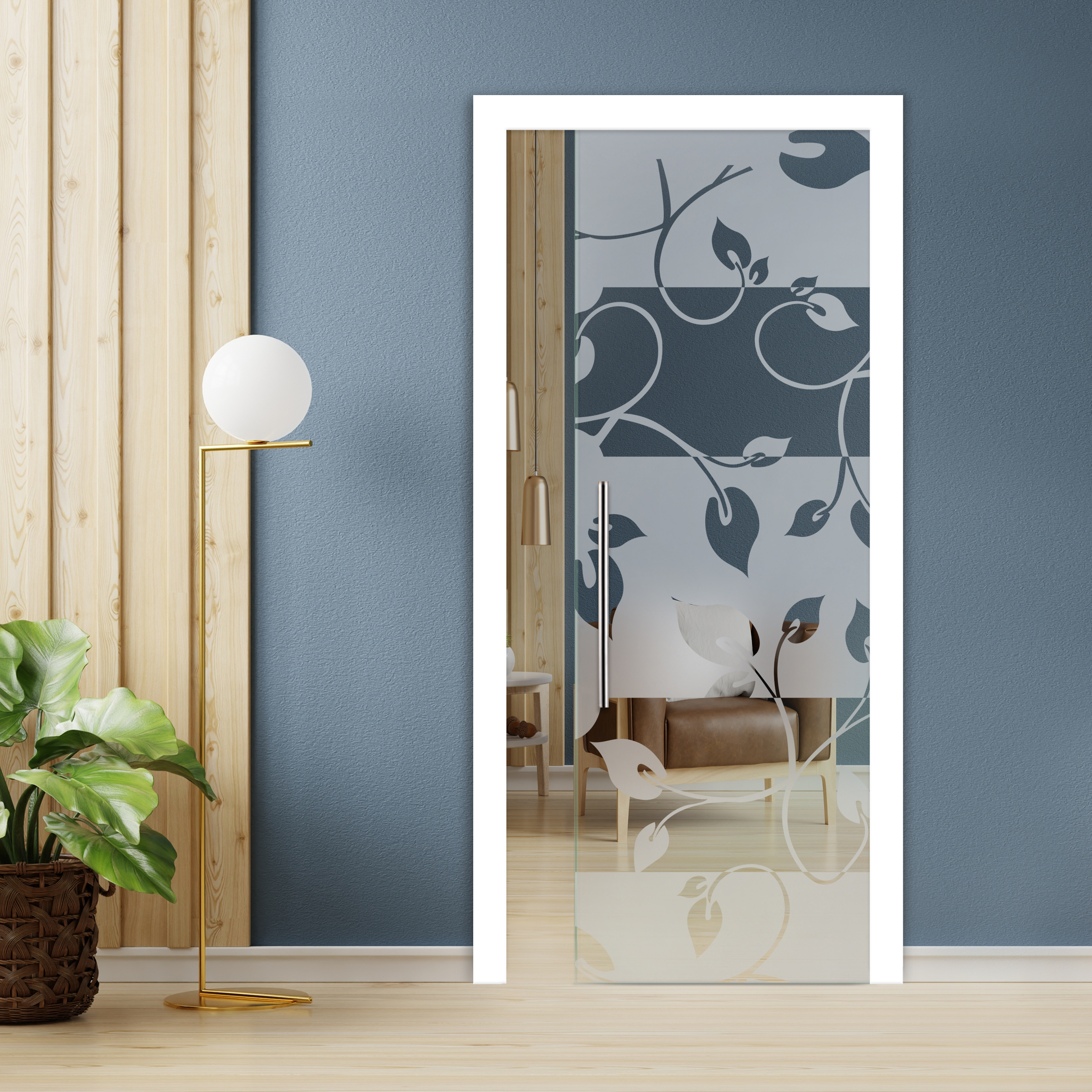 Pocket Glass Barn Door (Model PSGD-0071 Semi-Private) T Handle