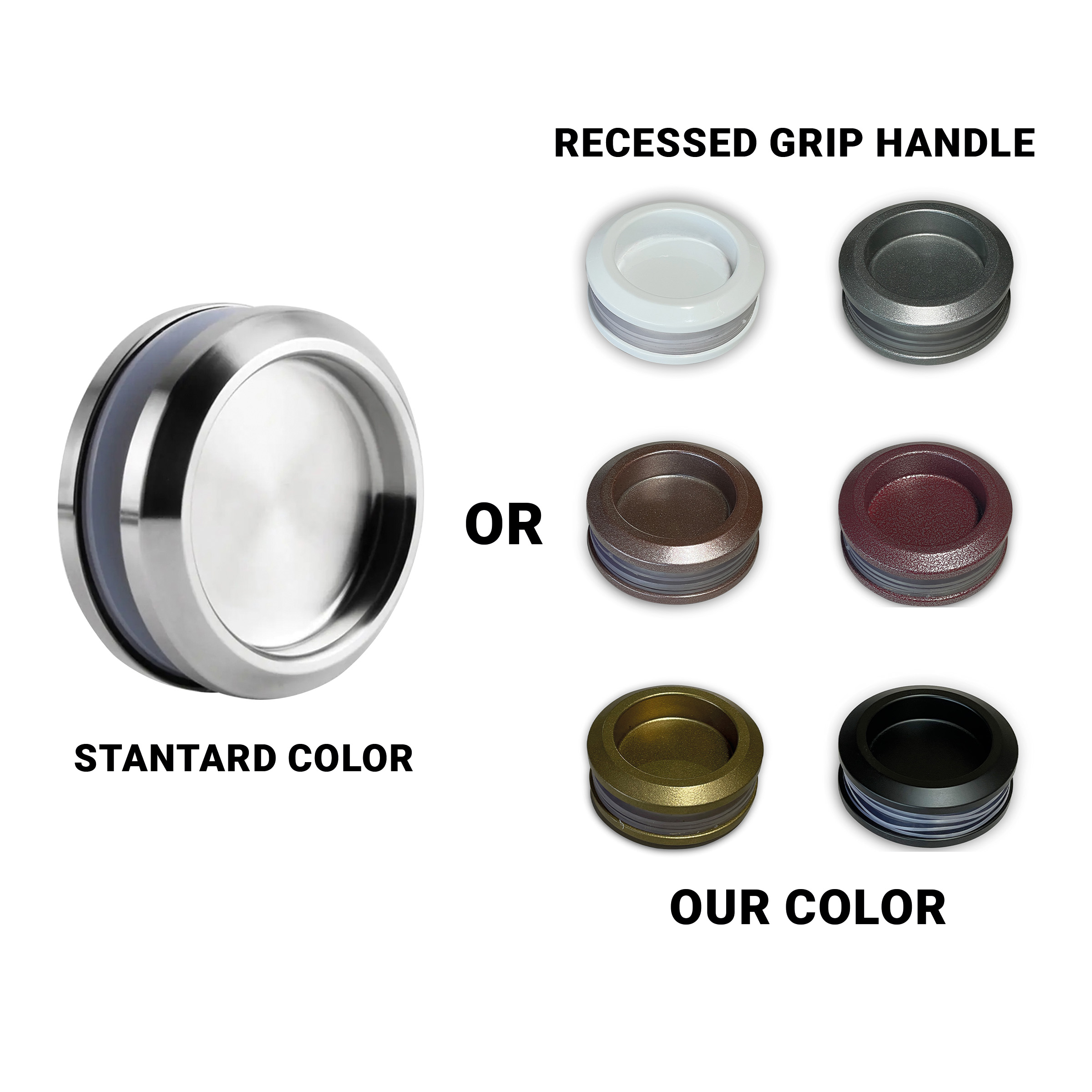 Stainless Steel Recessed Grip Handle for Glass Doors