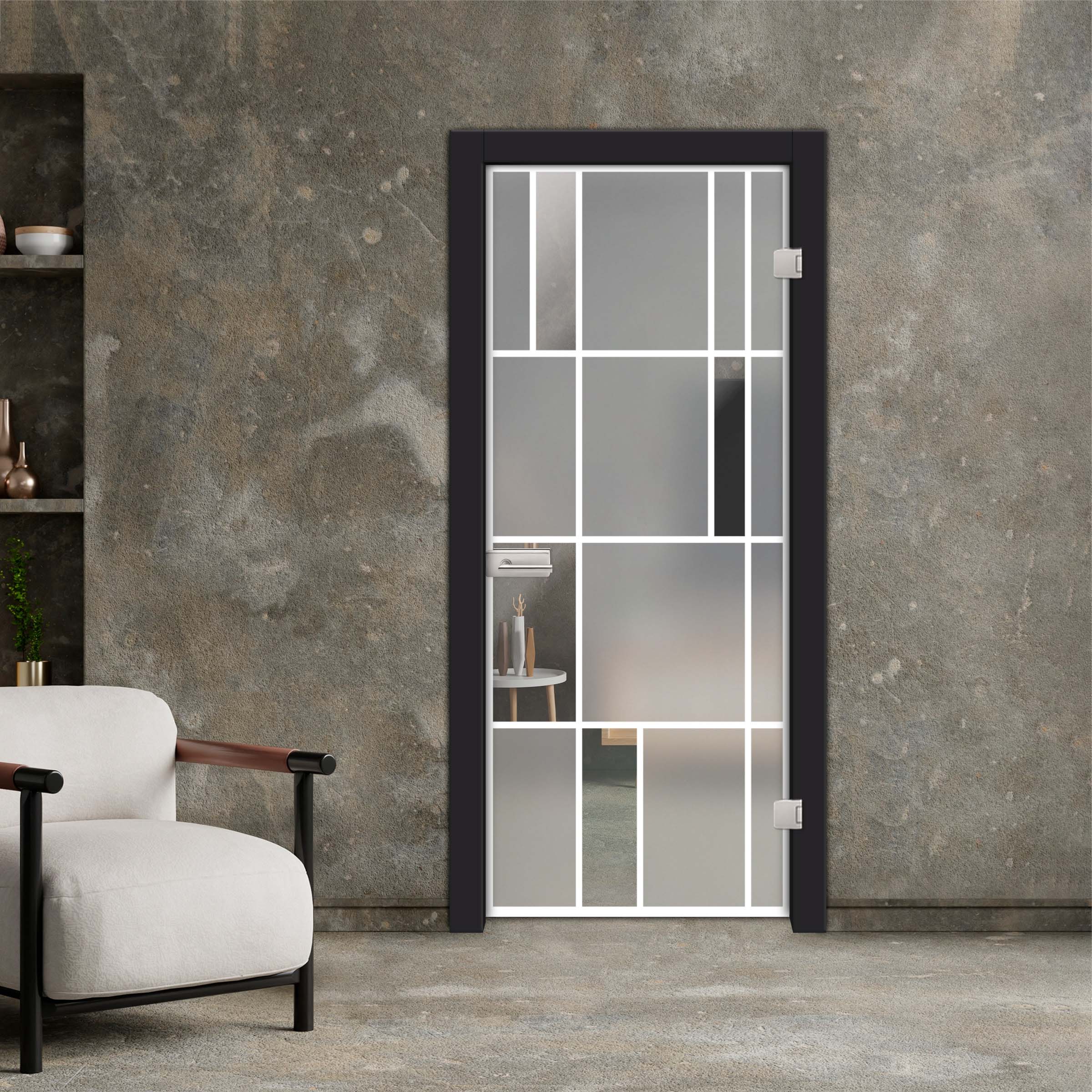 Frameless Industrial Style Hinged Glass Door IHGD-5319